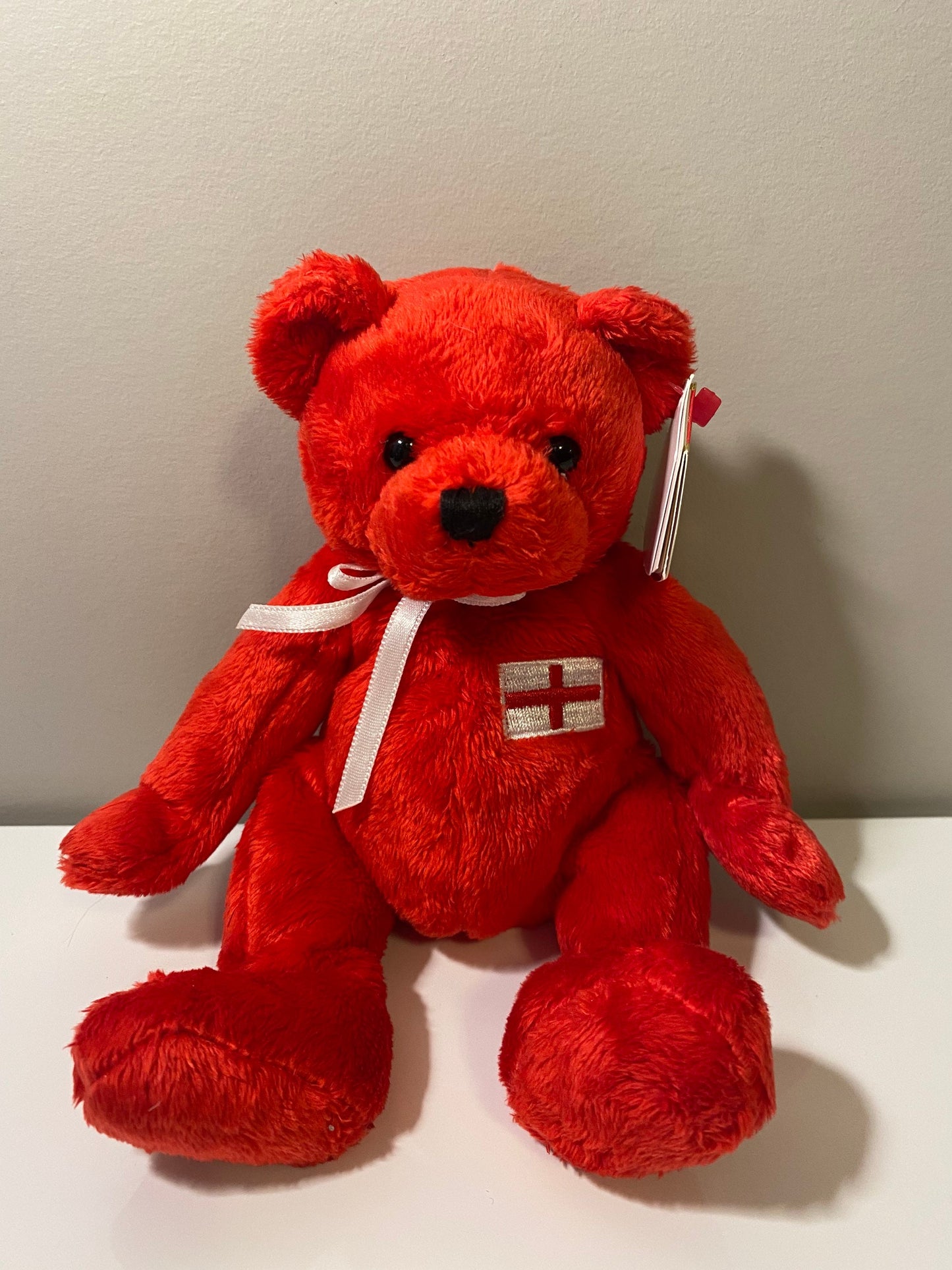 Ty Beanie Baby “George” the Red Bear - Europe Exclusive (7 inch)