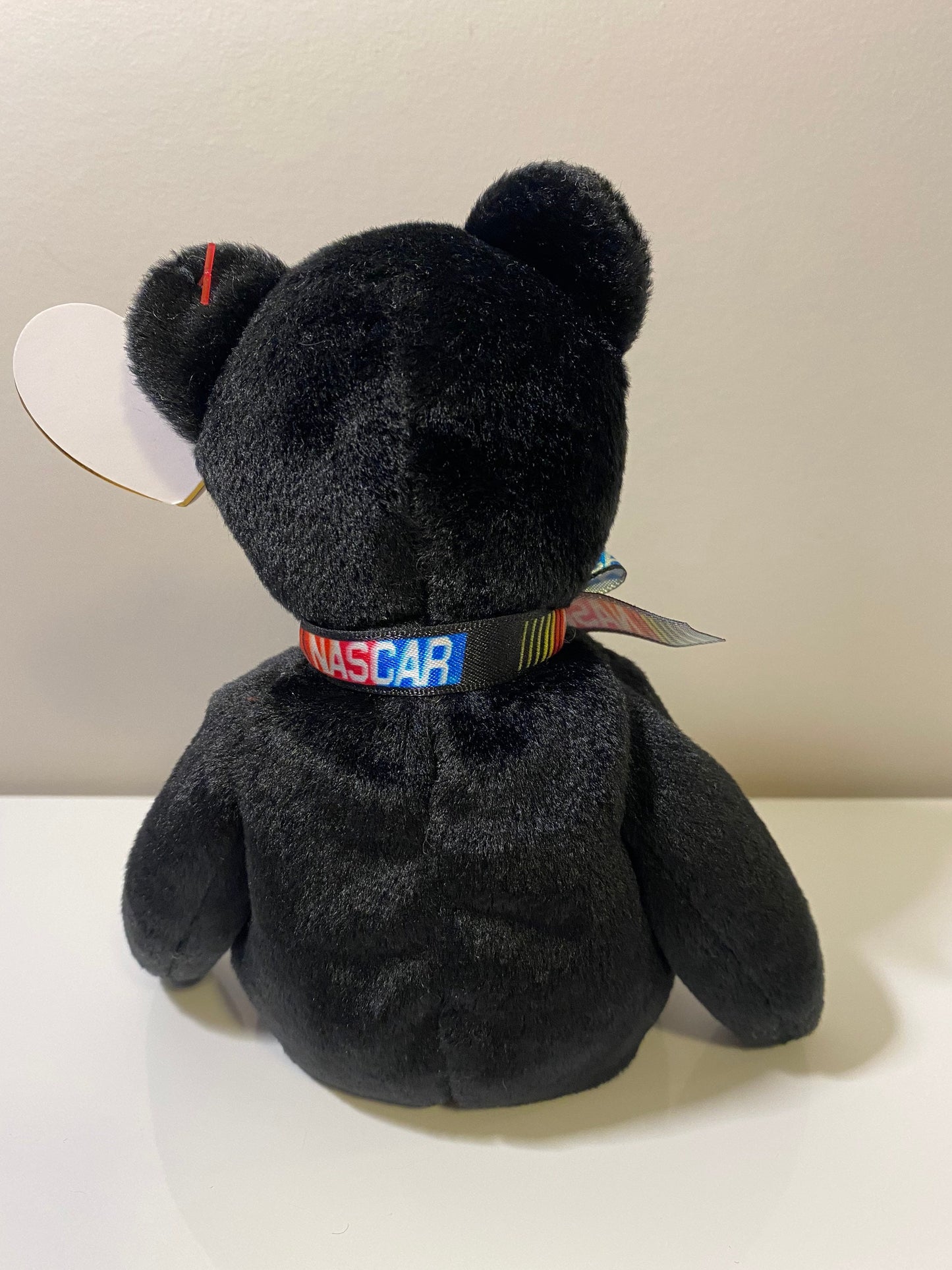 Ty Beanie Baby “Racer” the Nascar Bear - Black Version (8.5 inch)