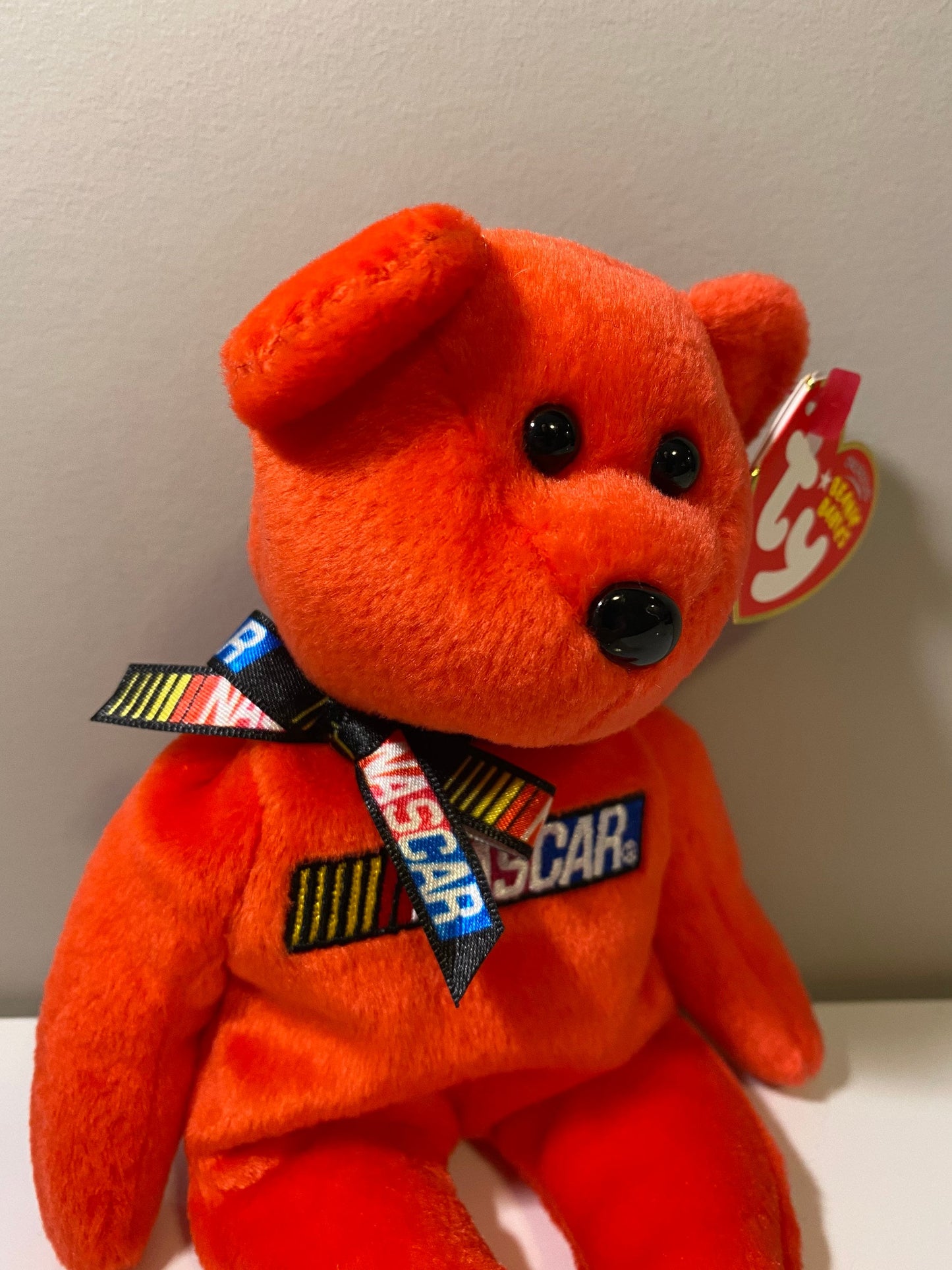 Ty Beanie Baby “Racer” the Nascar Bear - Red Version (8.5 inch)