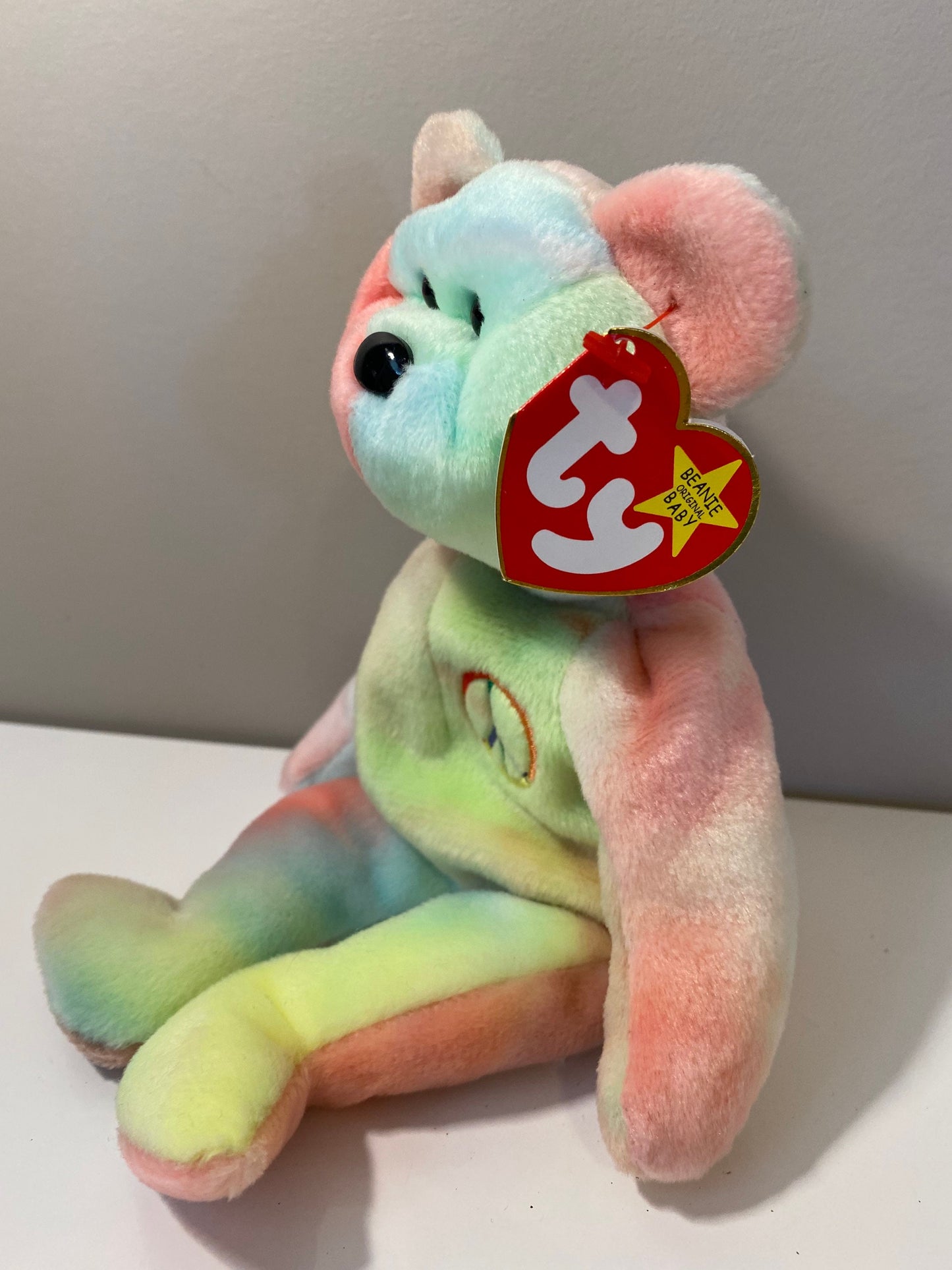 Ty Beanie Baby “Peace” the Tie-Dye Bear - Stamp # 102 inside Tush Tag *Actual Colours Shown* (8.5 inch)