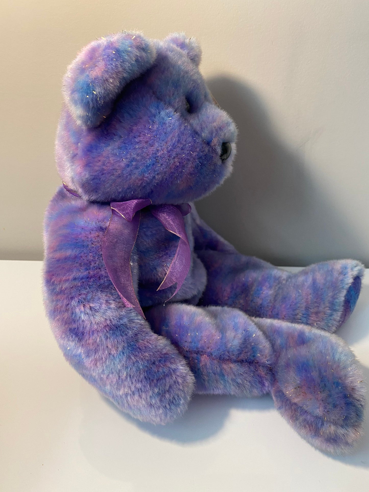 Ty Beanie Buddy “Clubby IV” the Purple Sparkly Ty Club Bear (13.5 inch)