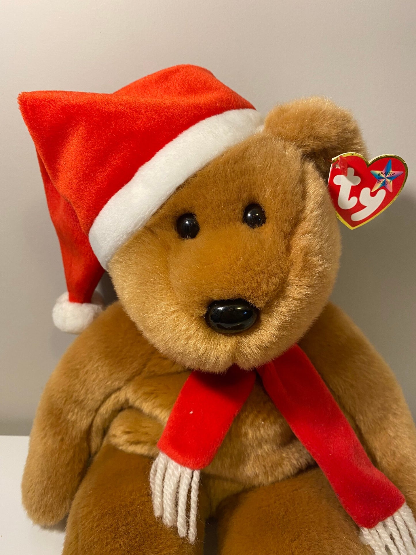 Ty Beanie Buddy “1997 Holiday Teddy” the Holiday Bear  (14 inch)