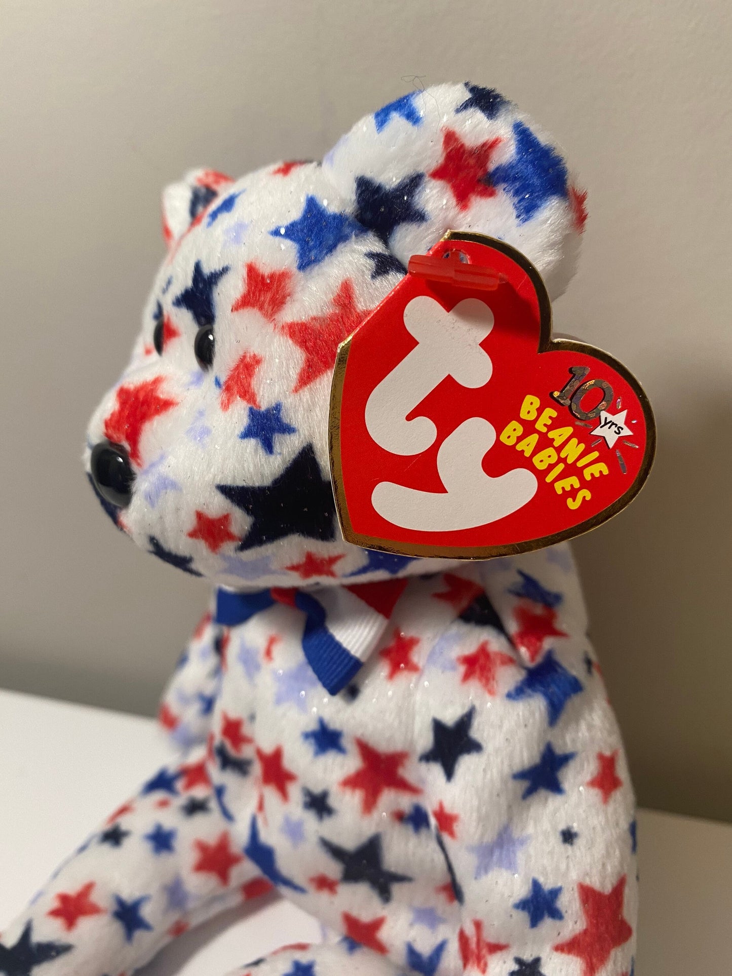 Ty Beanie Baby “Red, White, & Blue” the Patriotic Bear with Stars (8.5 inch)