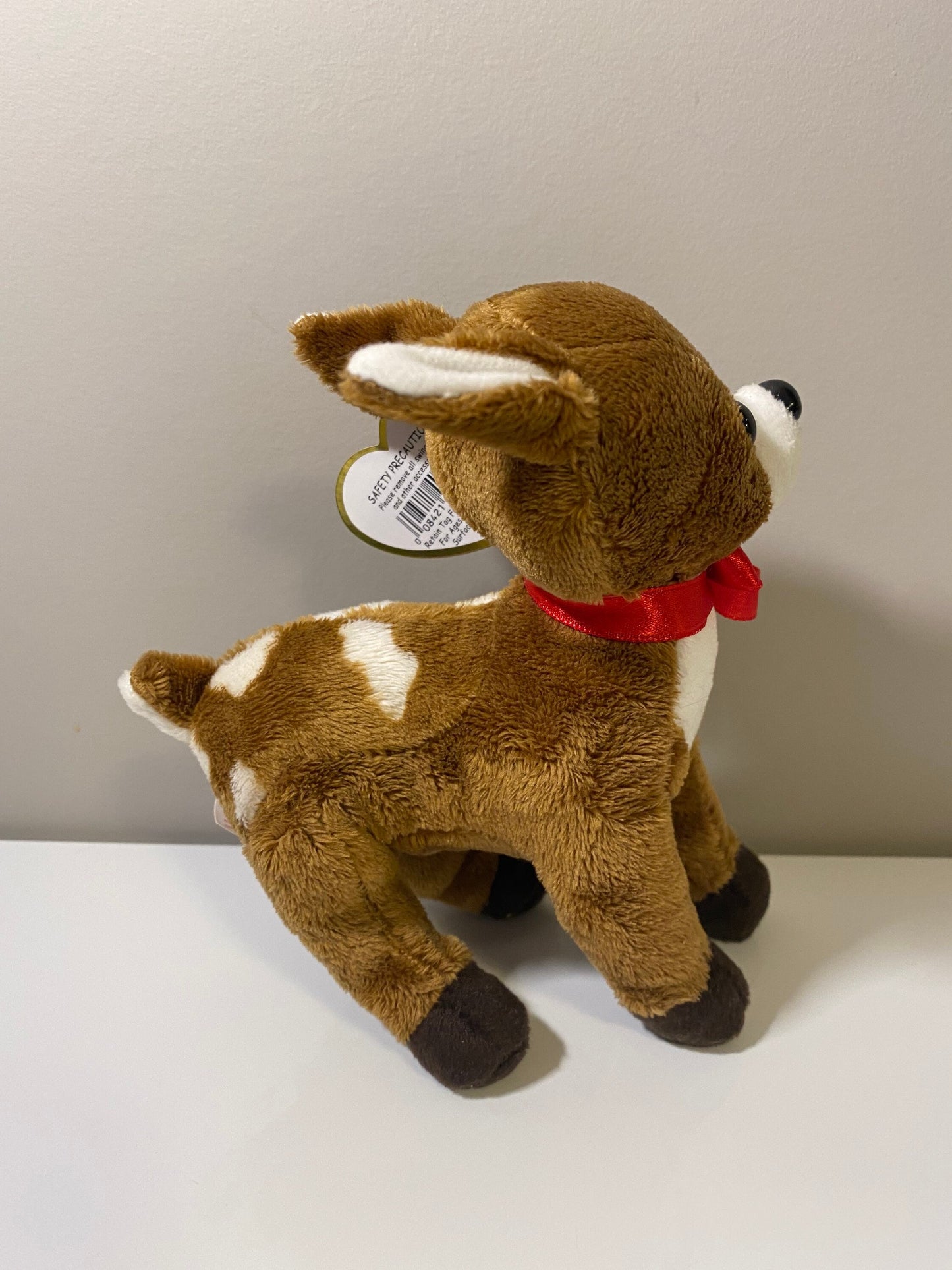 Ty Beanie Baby “Chestnut” the Reindeer with Red Bow (6 inch)