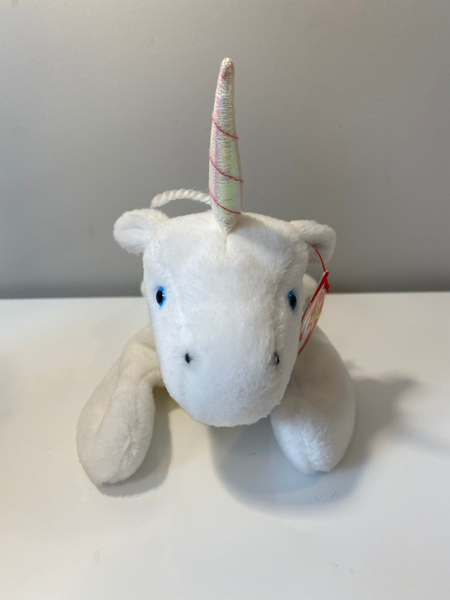 Ty Beanie Baby “Mystic” the Unicorn with Pink Sparkly Horn and Coarse Mane (8 inch)