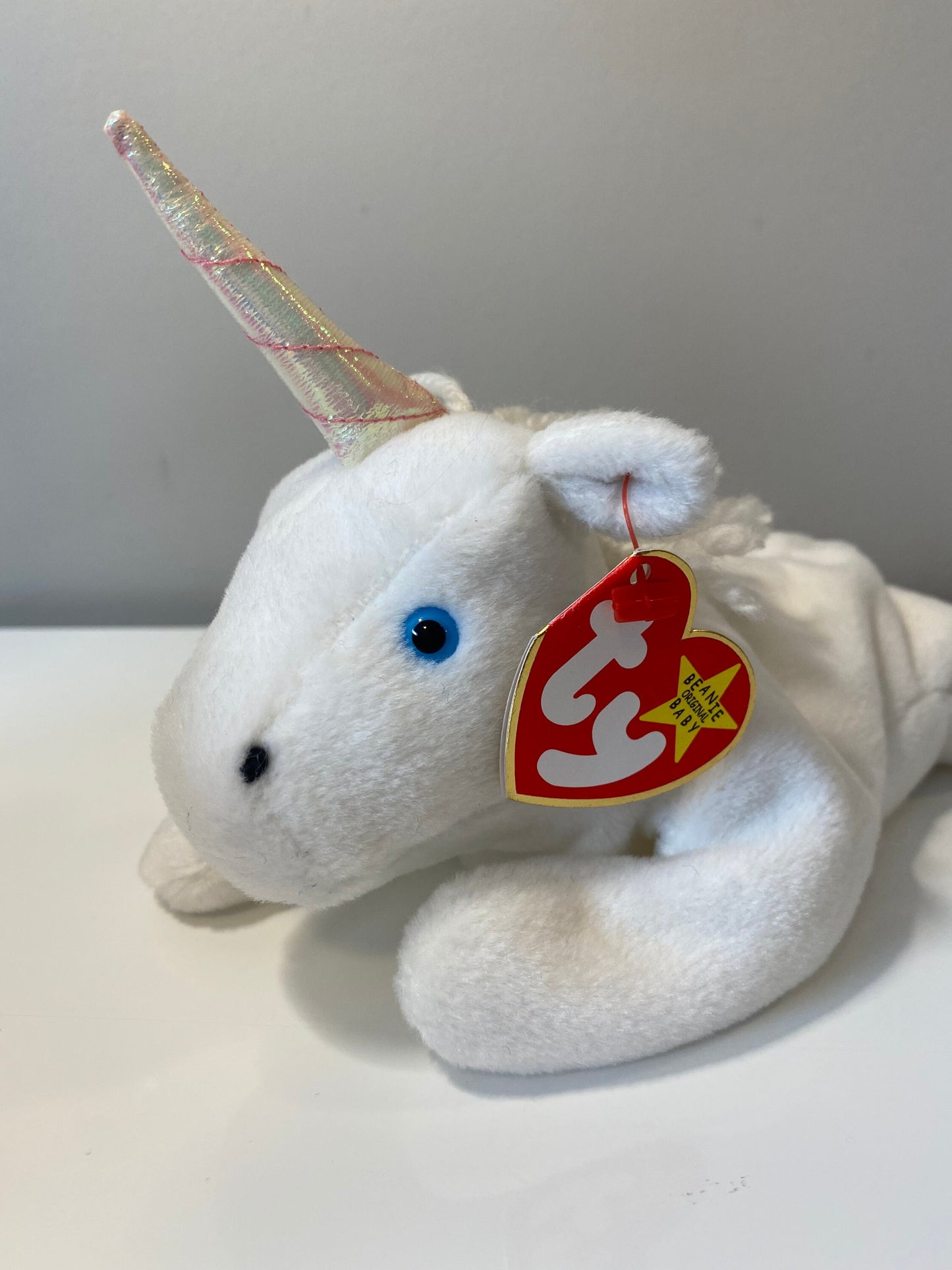 Ty Beanie Baby “Mystic” the Unicorn with Pink Sparkly Horn and Coarse Mane (8 inch)