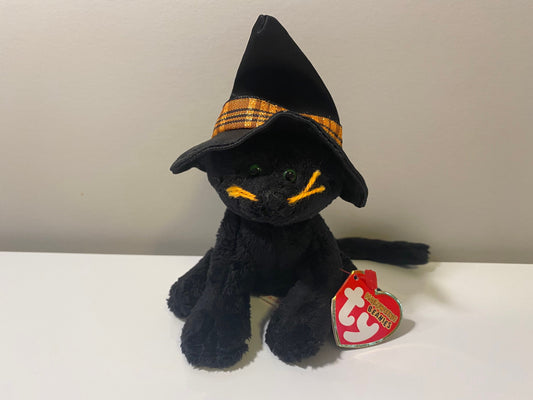 Ty Halloweenie Beanie “Merlin” the Halloween Cat - Tiny Beanie! (4 inch)