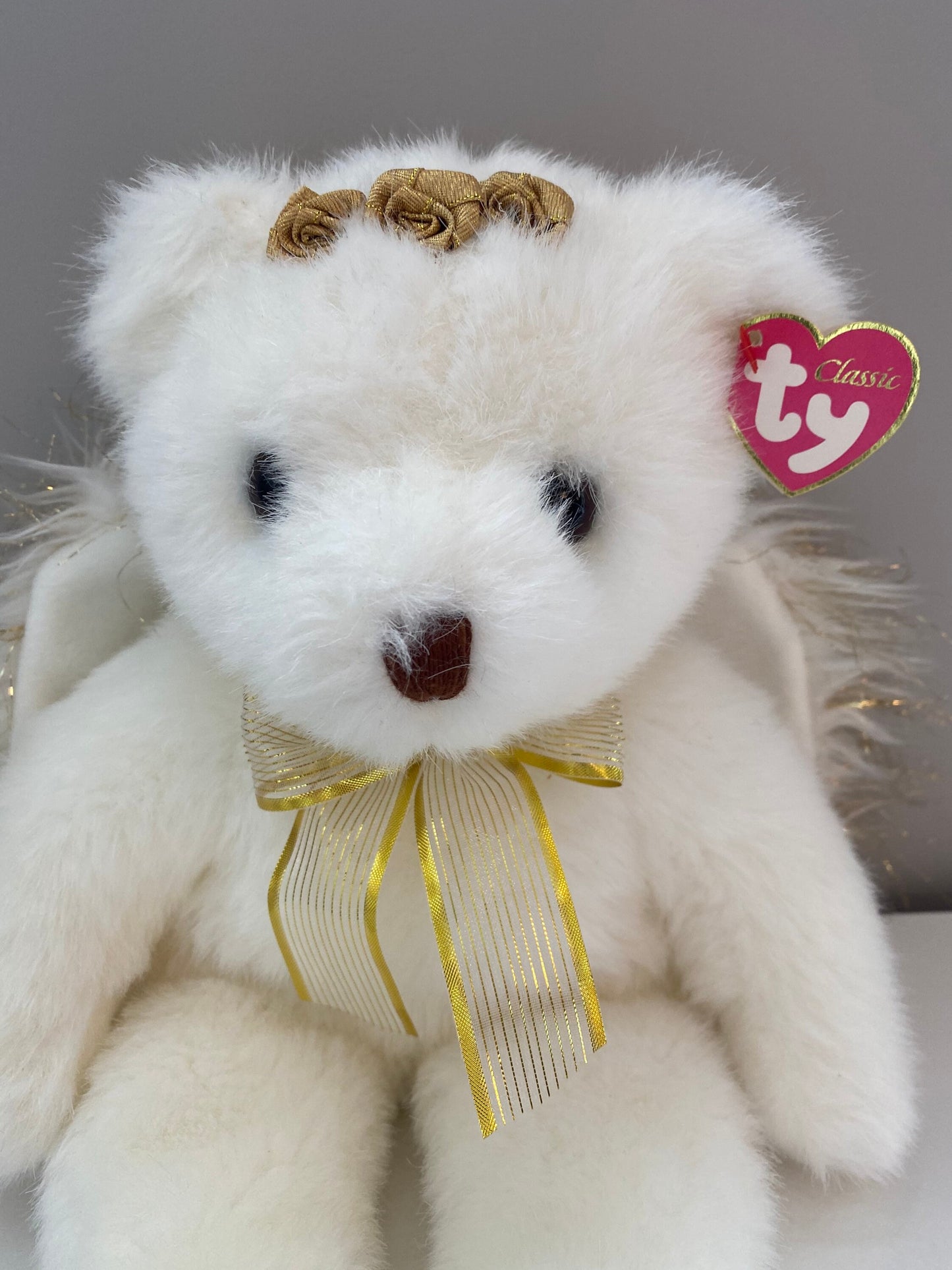 Ty Classics Collection “Divine” the White and Gold Angel Bear (15 inch)