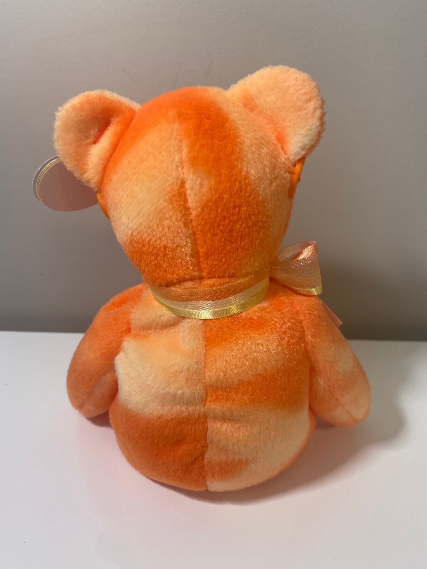 Ty Beanie Baby “Orange Ice” the Orange Tie Dye Bear Wearing Sunglasses - Summer Gift Show Exclusive *Rare* (8.5 inch)