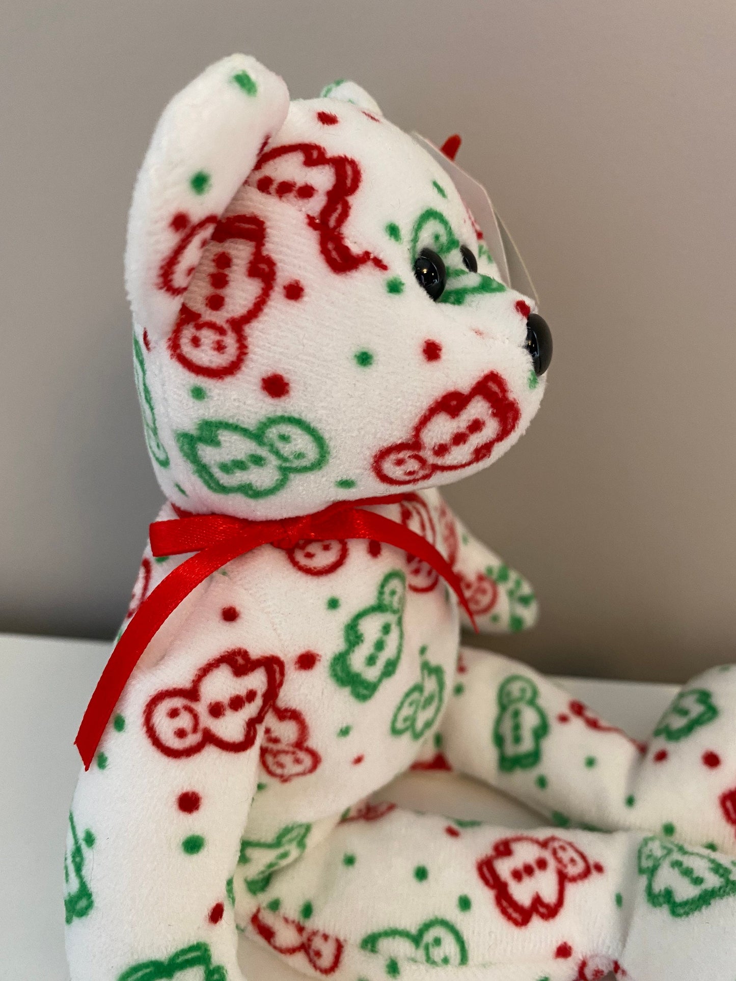 Ty Beanie Baby “Gingerspice” the Red, White, and Green Holiday Bear  - Hallmark Exclusive (8.5 inch)