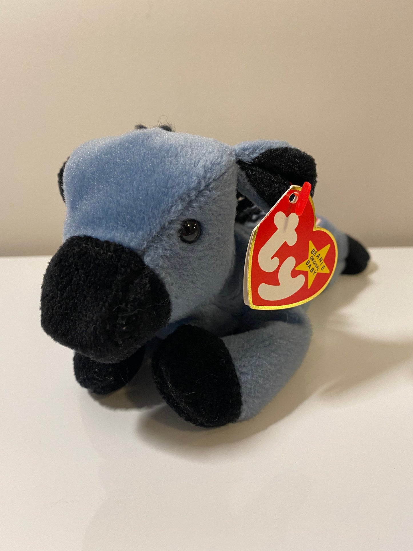 Ty Beanie Baby “Lefty” the Patriotic Donkey - USA Flag embroidered on back - Original Release (8 inch)