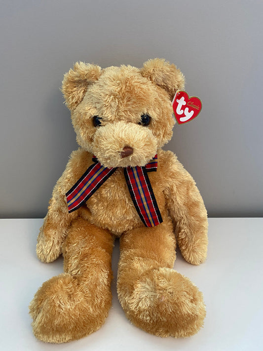 Ty Classics Collection “Bojangles” the Bear with Red Plaid Bow (13 inch)