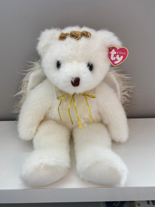 Ty Classics Collection “Divine” the White and Gold Angel Bear (15 inch)