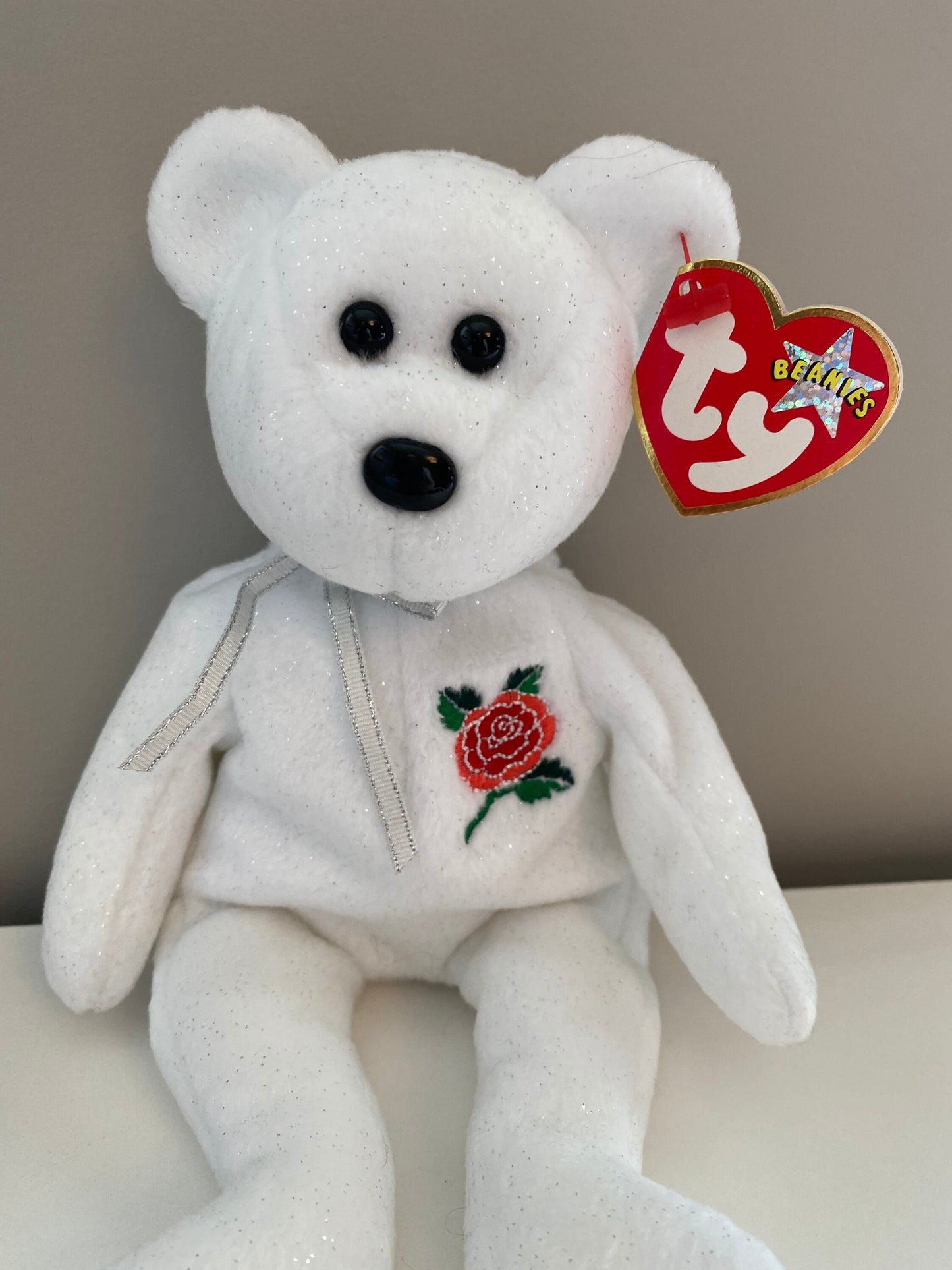 Ty Beanie Baby “Rose” the Bear - UK Exclusive *Rare* (8.5 inch)