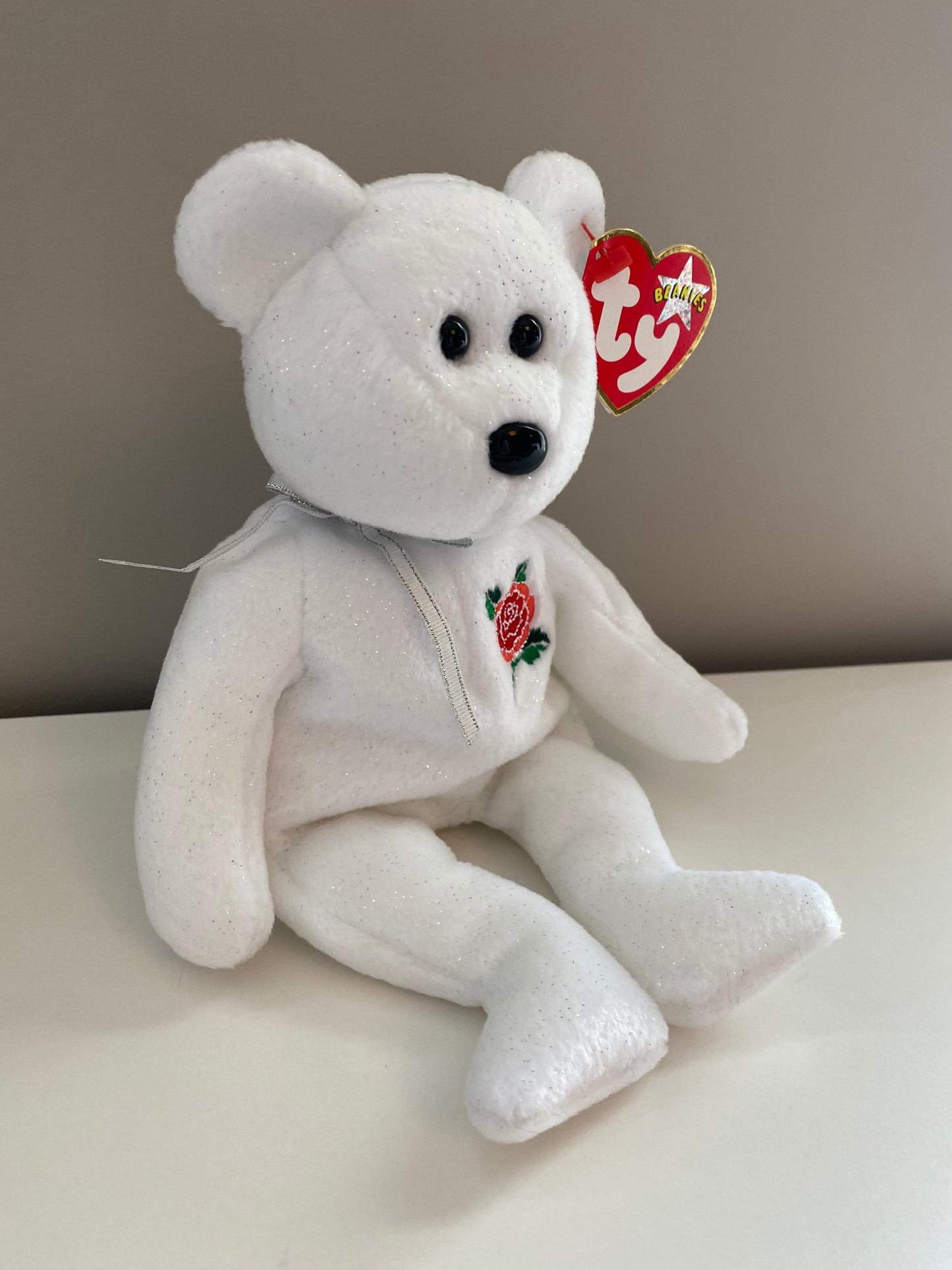 Ty Beanie Baby “Rose” the Bear - UK Exclusive *Rare* (8.5 inch)