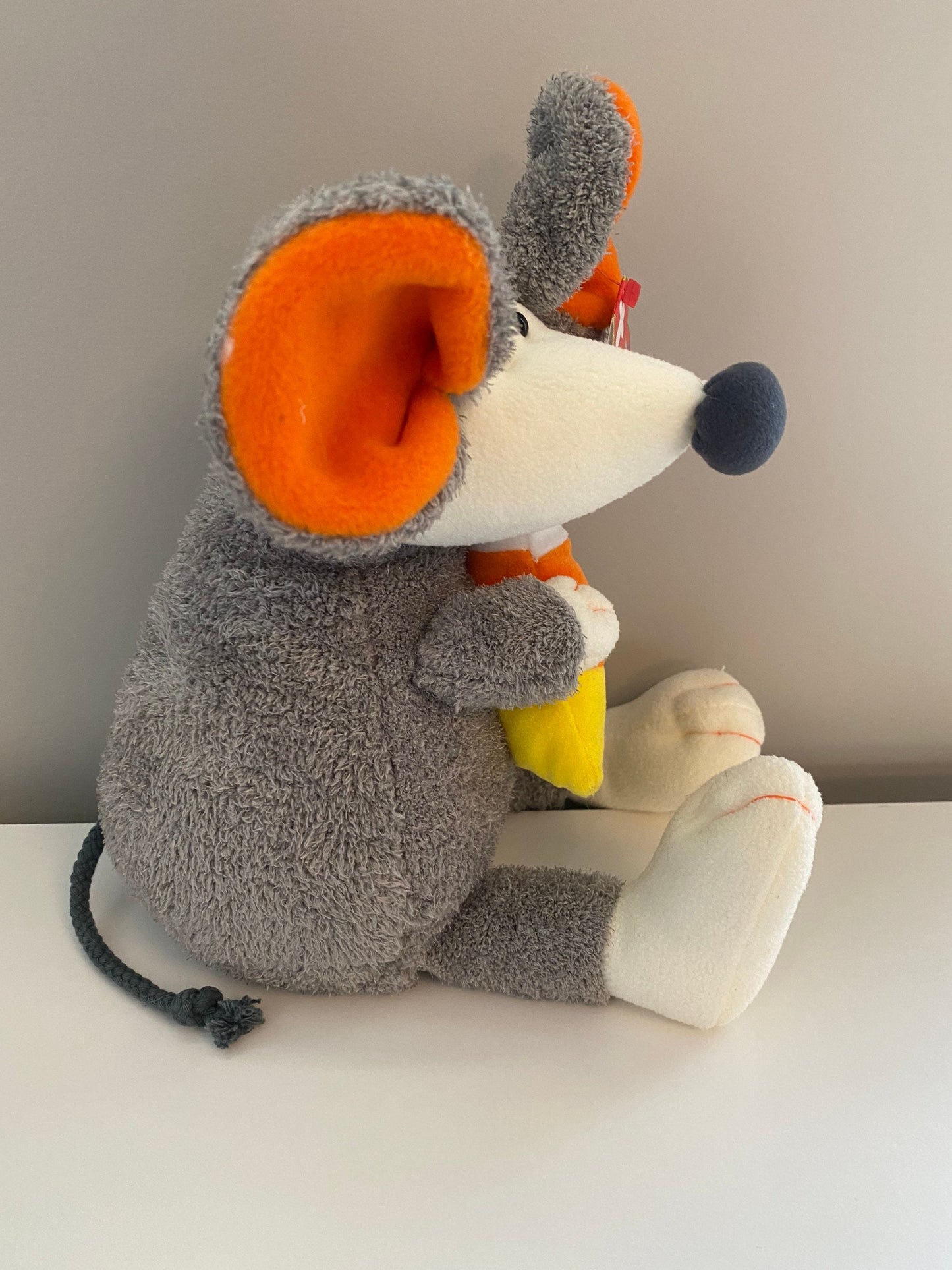 Ty Beanie Buddy “Ratzo” the Rat - Grey Candy Corn Version *Rare* (13 inch)