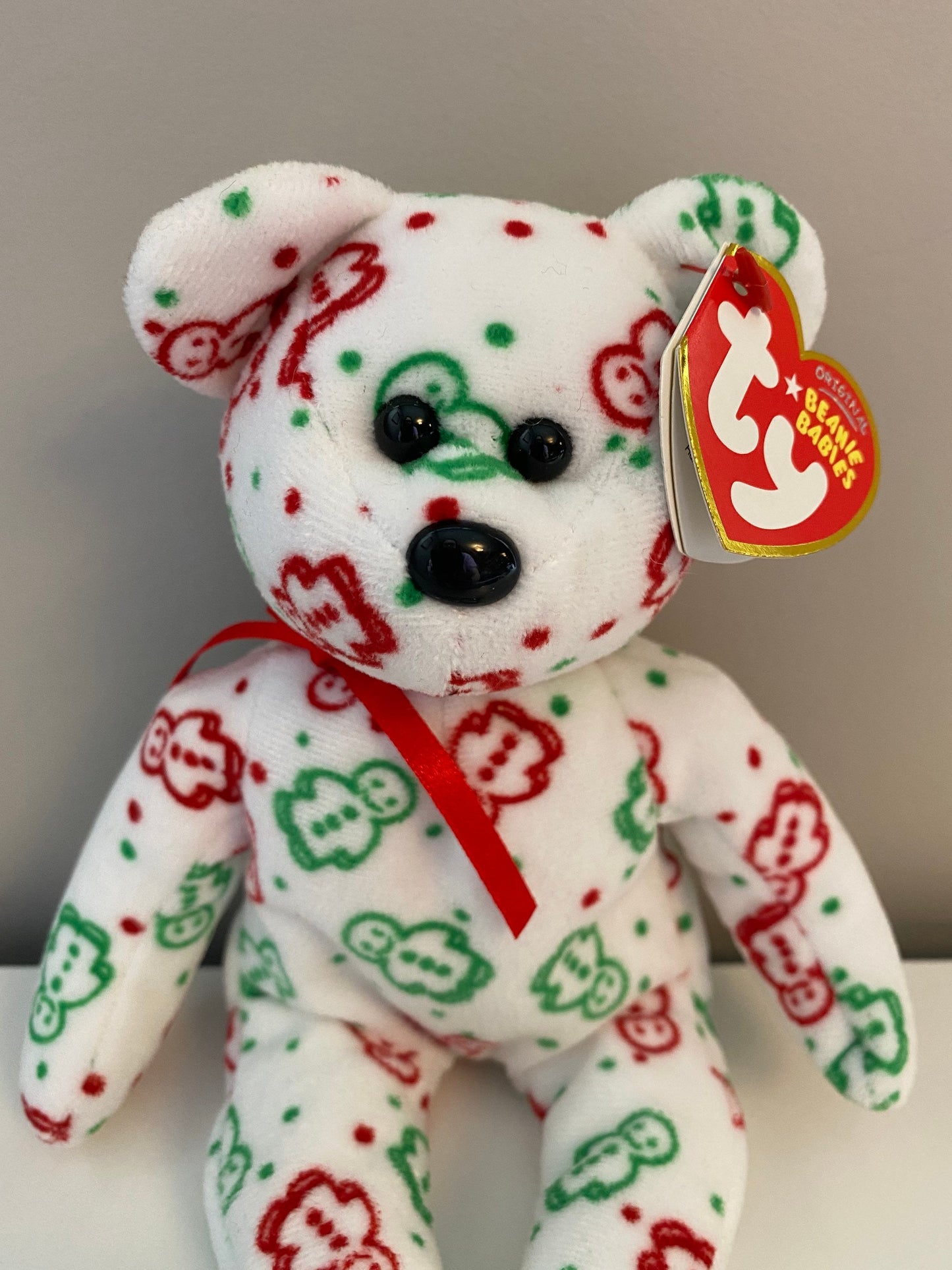 Ty Beanie Baby “Gingerspice” the Red, White, and Green Holiday Bear  - Hallmark Exclusive (8.5 inch)