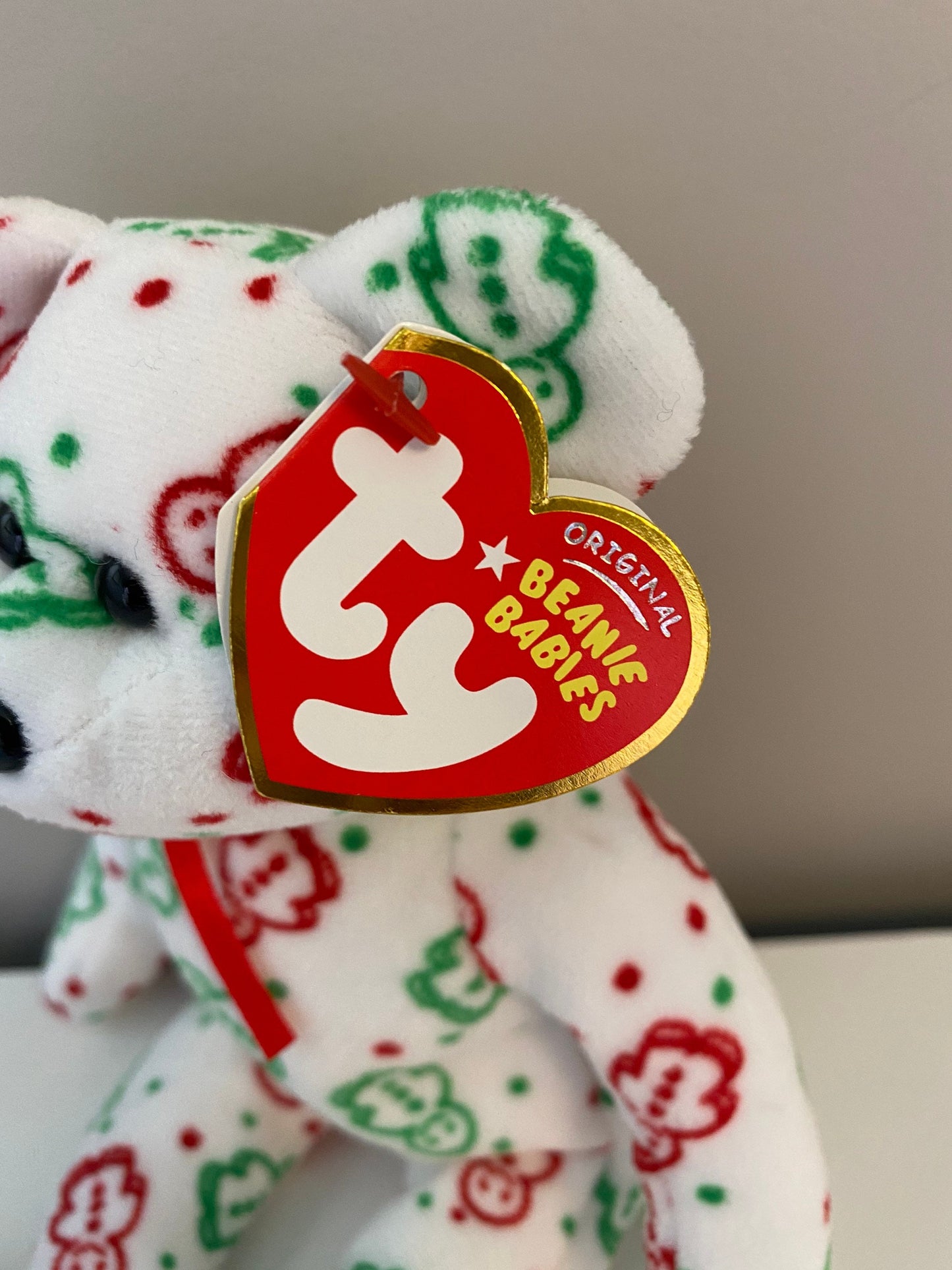 Ty Beanie Baby “Gingerspice” the Red, White, and Green Holiday Bear  - Hallmark Exclusive (8.5 inch)