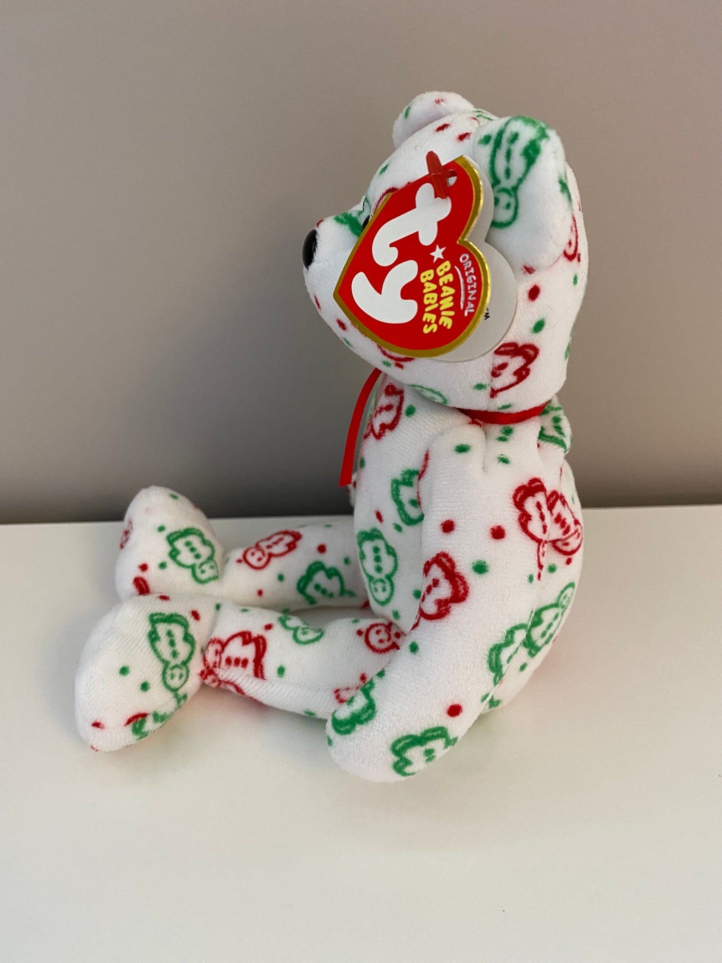 Ty Beanie Baby “Gingerspice” the Red, White, and Green Holiday Bear  - Hallmark Exclusive (8.5 inch)