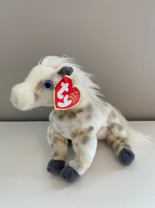 Ty Beanie Baby “Lightning” the White and Grey Horse  (6 inch)