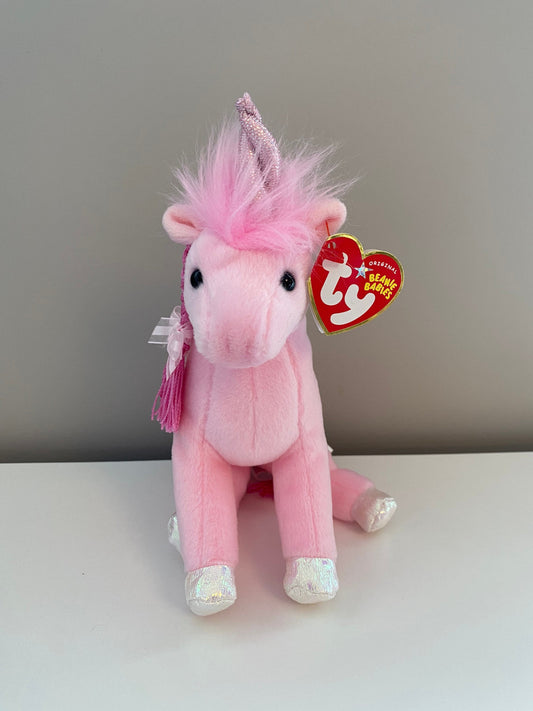 Ty Beanie Baby “Fairytale” the Pink Unicorn with Pink Braids (6 inch)