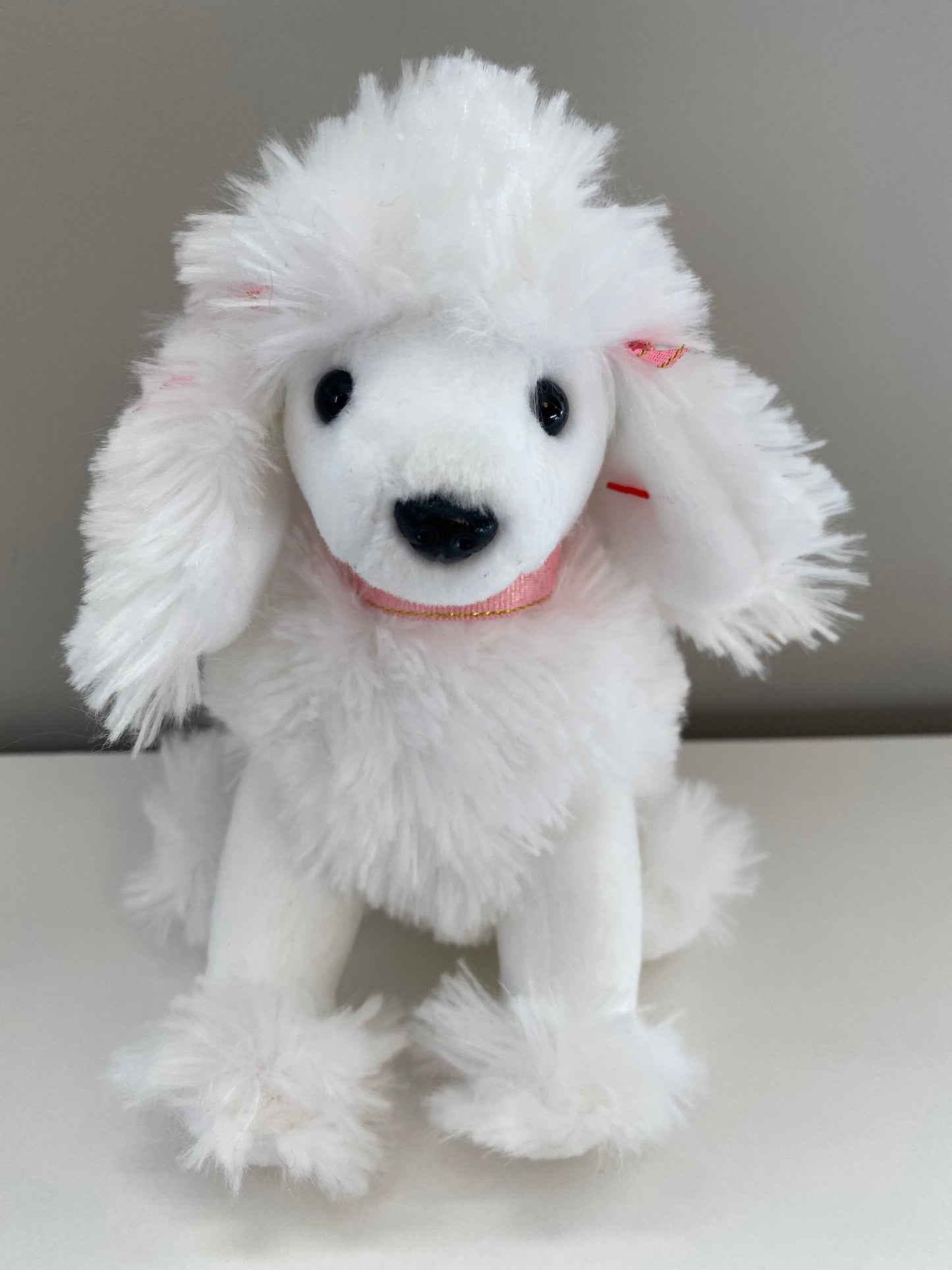 Ty Beanie Baby “L’amore” the Adorable White Poodle Plushie with Pink Bows (5.5 inch)