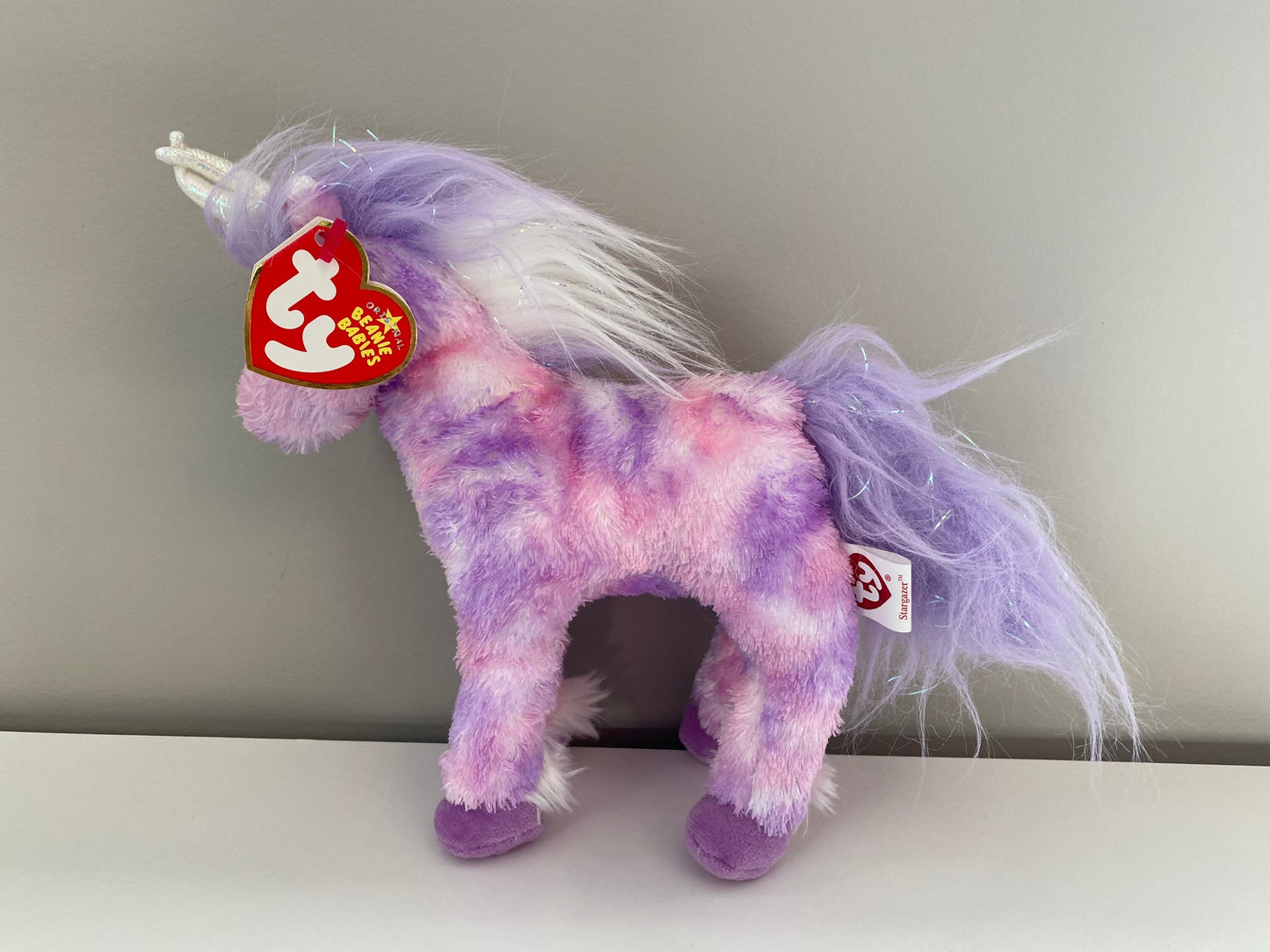 Ty Beanie Baby “Stargazer” the Purple and Pink Unicorn *Rare* (7 inch)