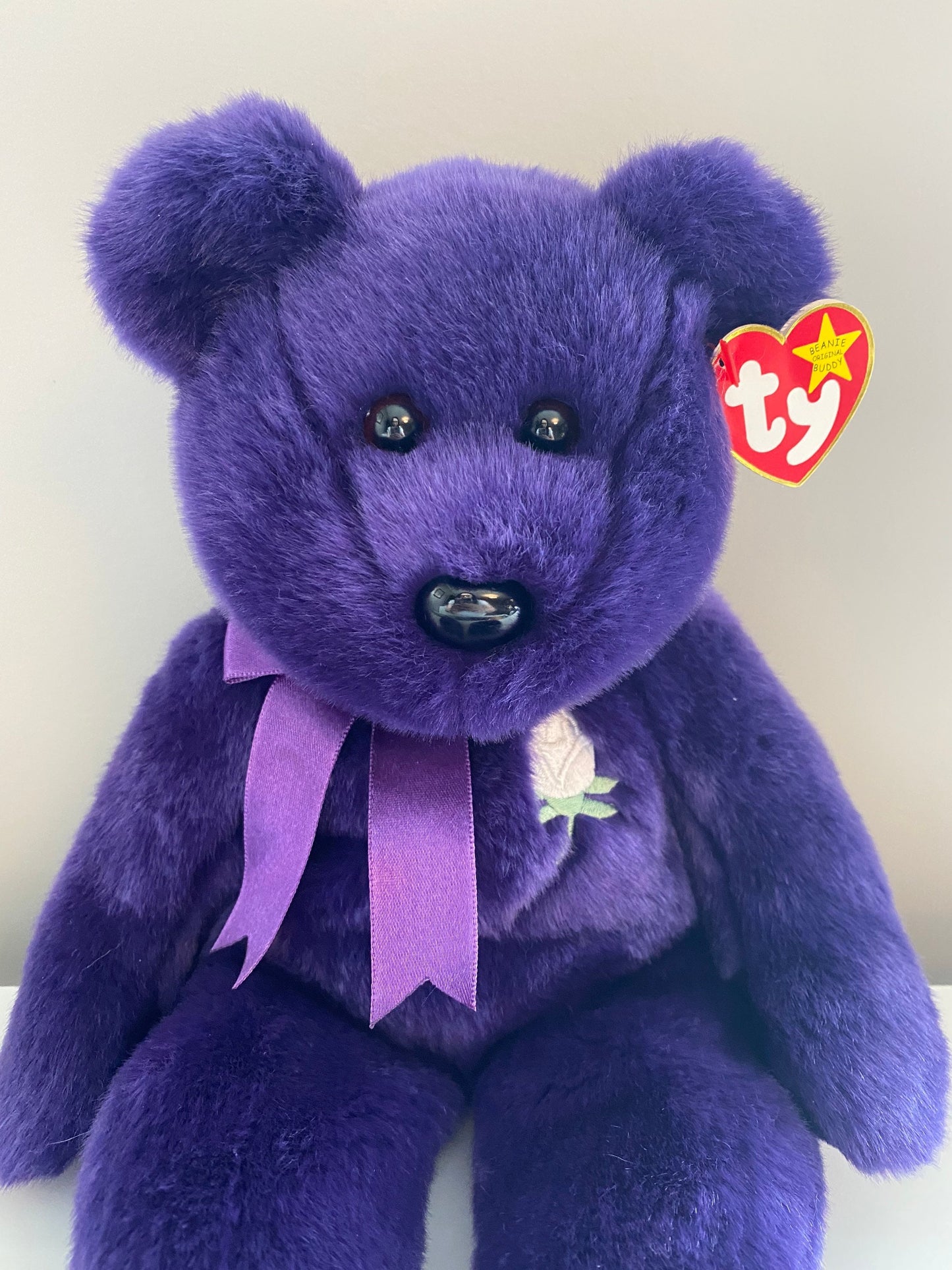 Ty Beanie Buddy “Princess” the Purple Princess Diana Bear (14 inch)