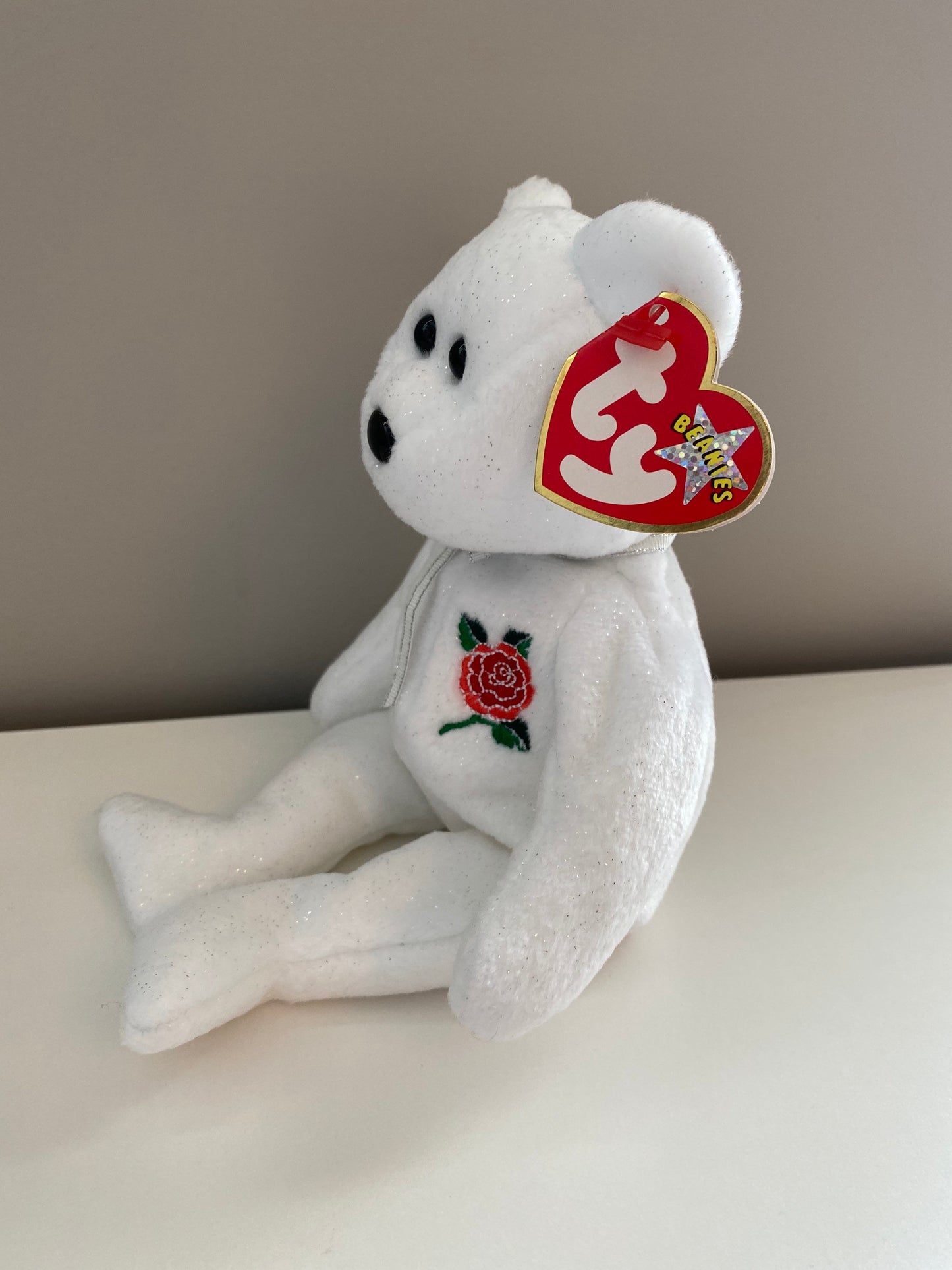 Ty Beanie Baby “Rose” the Bear - UK Exclusive *Rare* (8.5 inch)