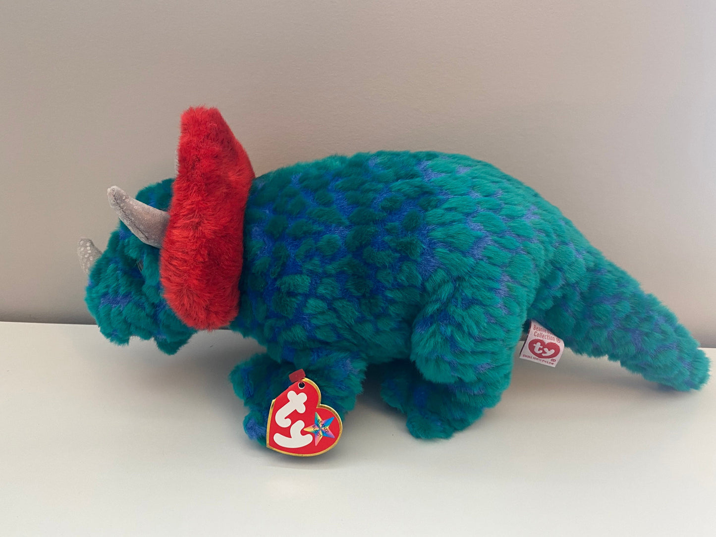 Ty Beanie Buddy “Hornsly” the Triceratops Dinosaur  (13.5 inch)