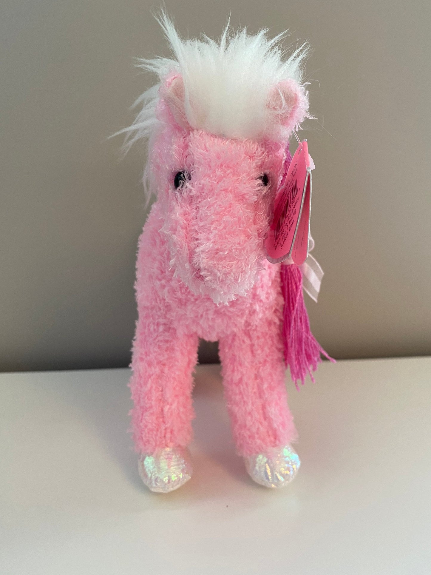 Ty Beanie Baby “Minuet” the Pink Horse with Pink Braid - Pinkys Collection (7 inch)