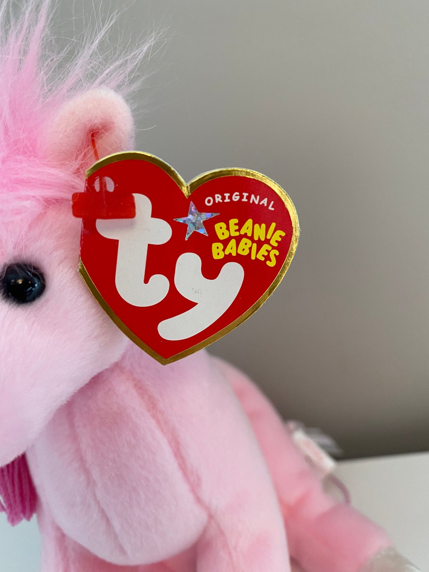 Ty Beanie Baby “Fairytale” the Pink Unicorn with Pink Braids (6 inch)