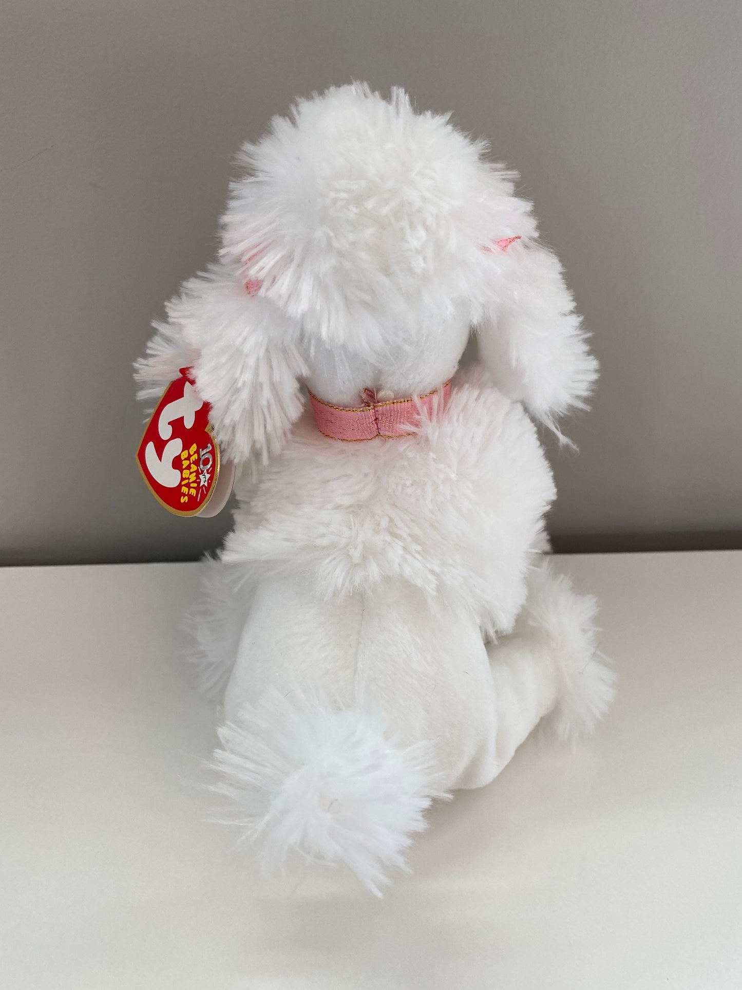 Ty Beanie Baby “L’amore” the Adorable White Poodle Plushie with Pink Bows (5.5 inch)