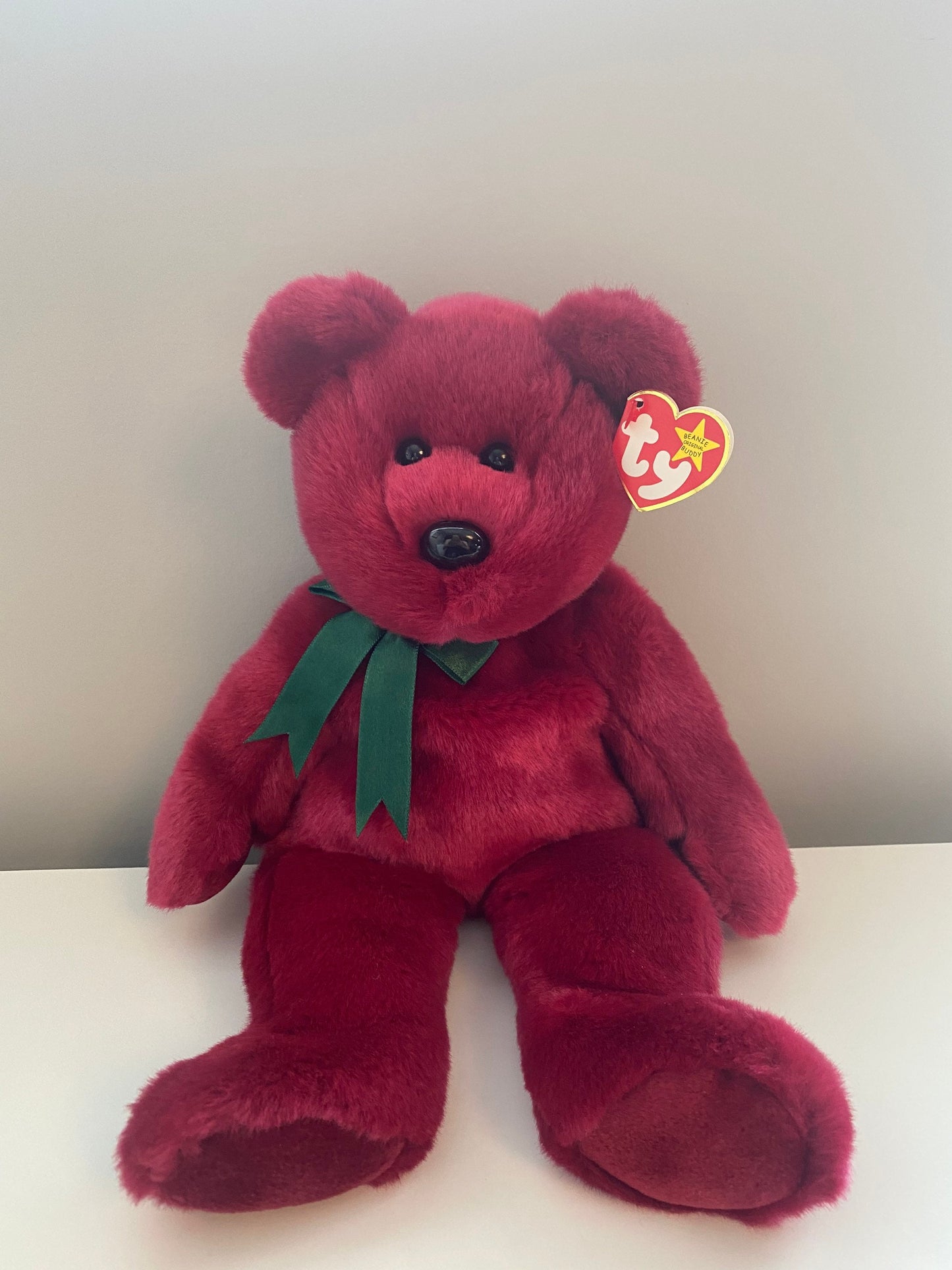 Ty Beanie Buddy “Teddy” the Bear! Cranberry Colouring! (14 inch)