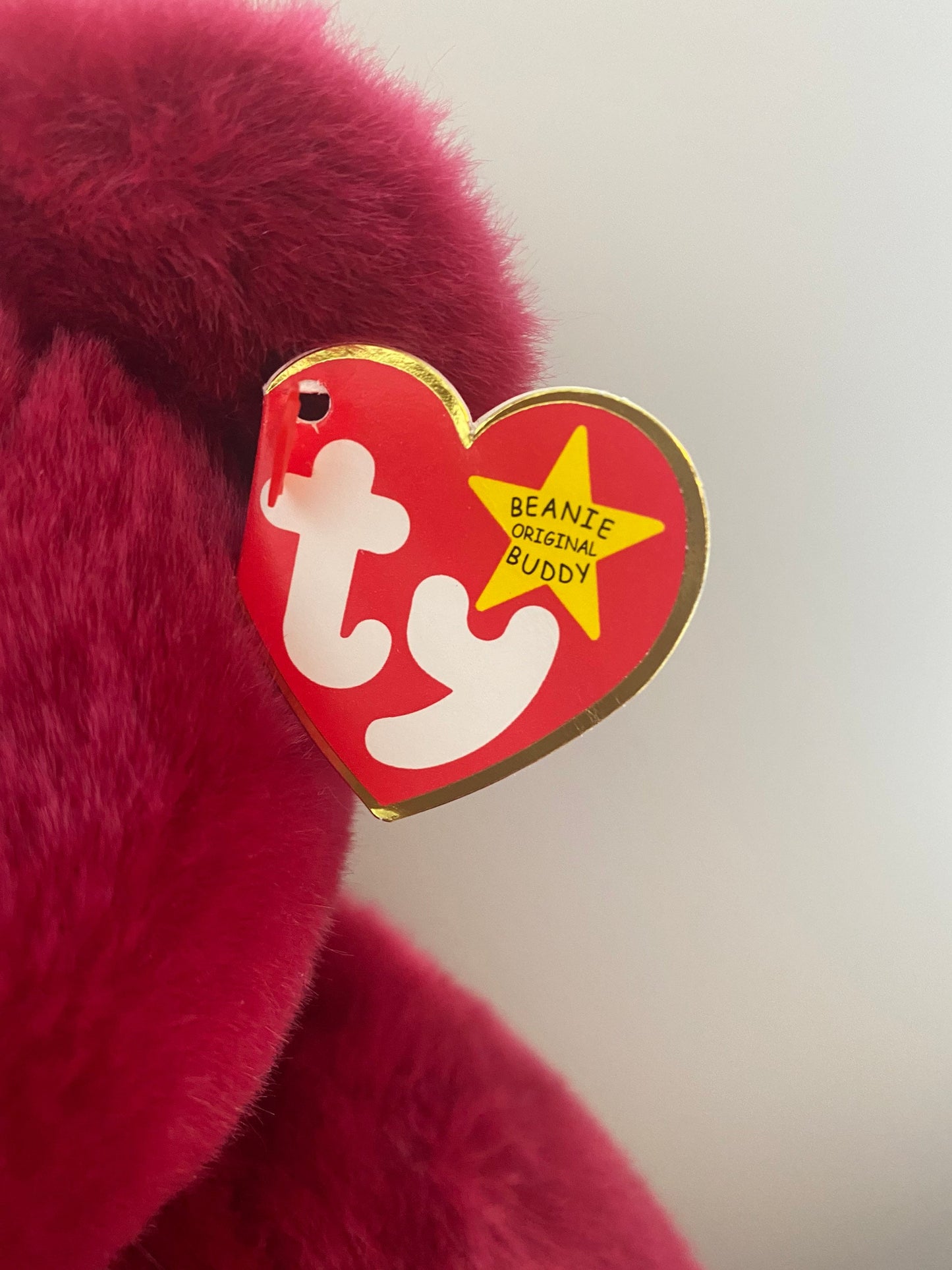 Ty Beanie Buddy “Teddy” the Bear! Cranberry Colouring! (14 inch)