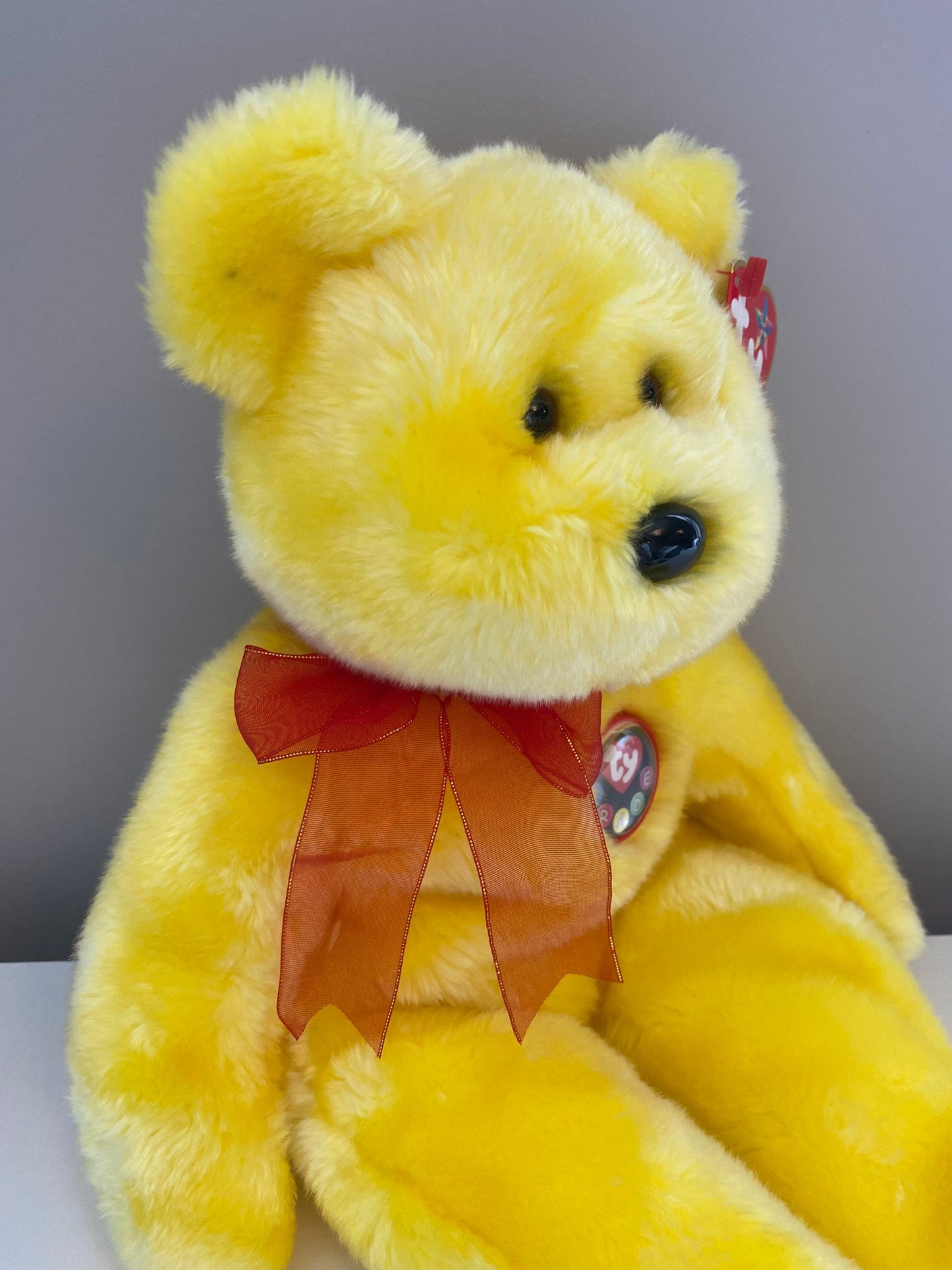 Ty Beanie Buddy “Tradee” the Yellow Bear  (14 inch)