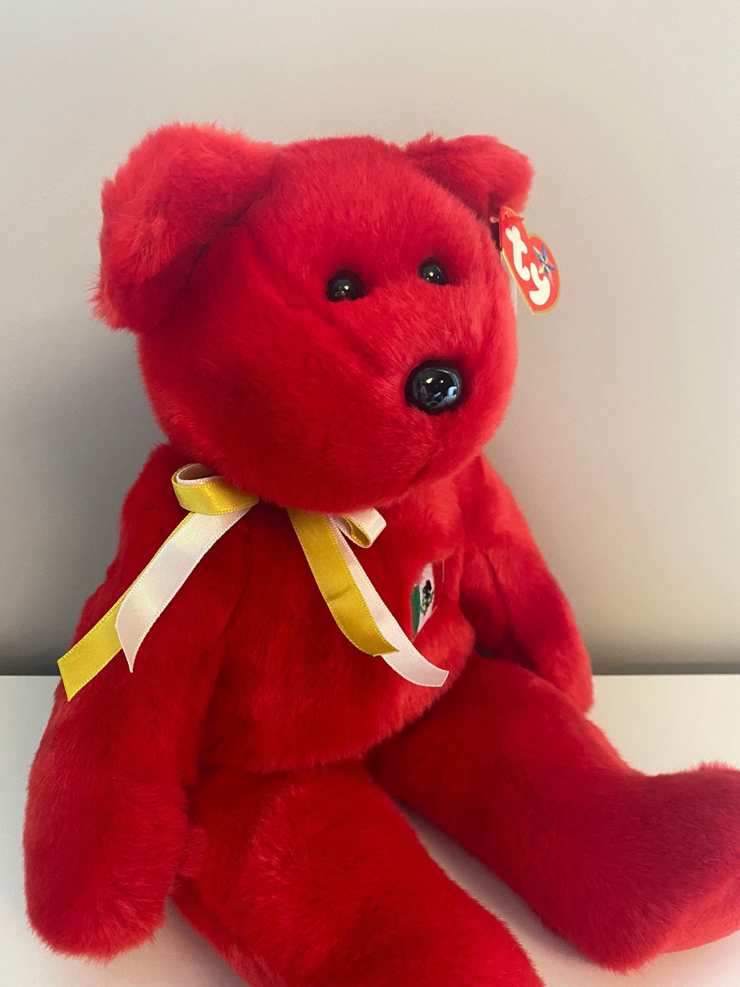 Ty Beanie Buddy “Osito” the Red Mexican Bear Plush (14 inch)