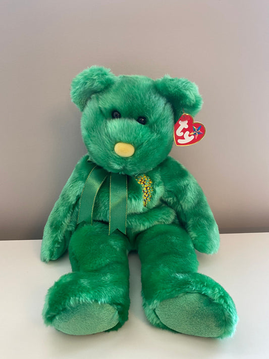 Ty Beanie Buddy “Wattlie” the Green Bear - Australian Exclusive! *Rare* (13.5 inch)