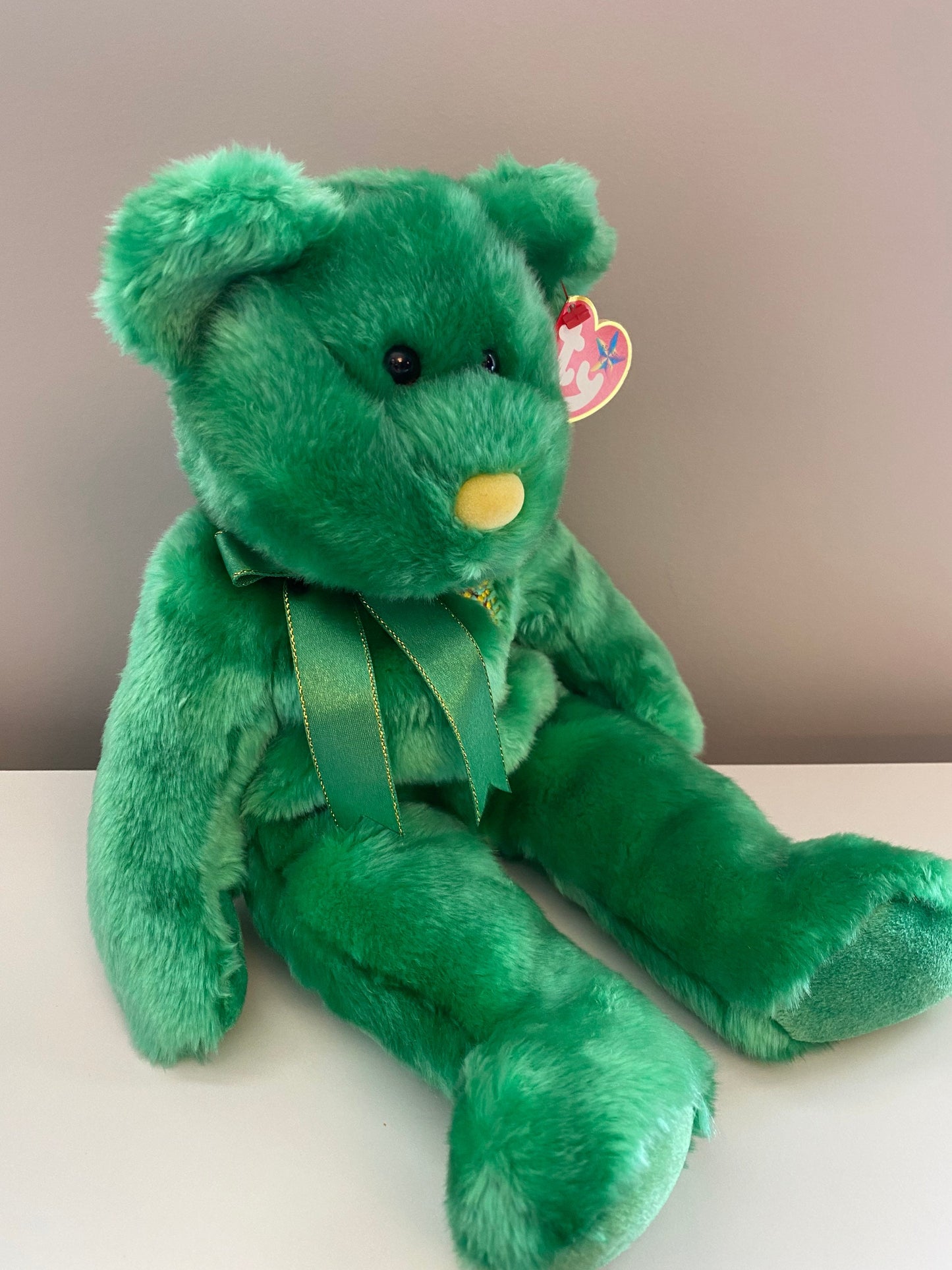 Ty Beanie Buddy “Wattlie” the Green Bear - Australian Exclusive! *Rare* (13.5 inch)