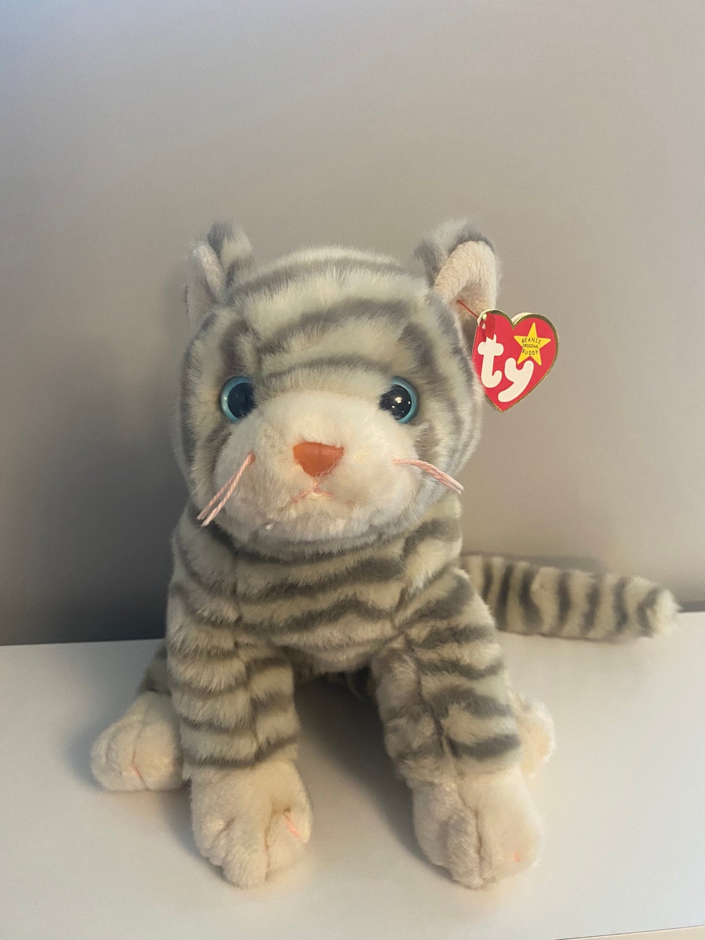 Ty Beanie Buddy “Silver” the Tabby Cat - Stripe Patterns Vary (12 inch)