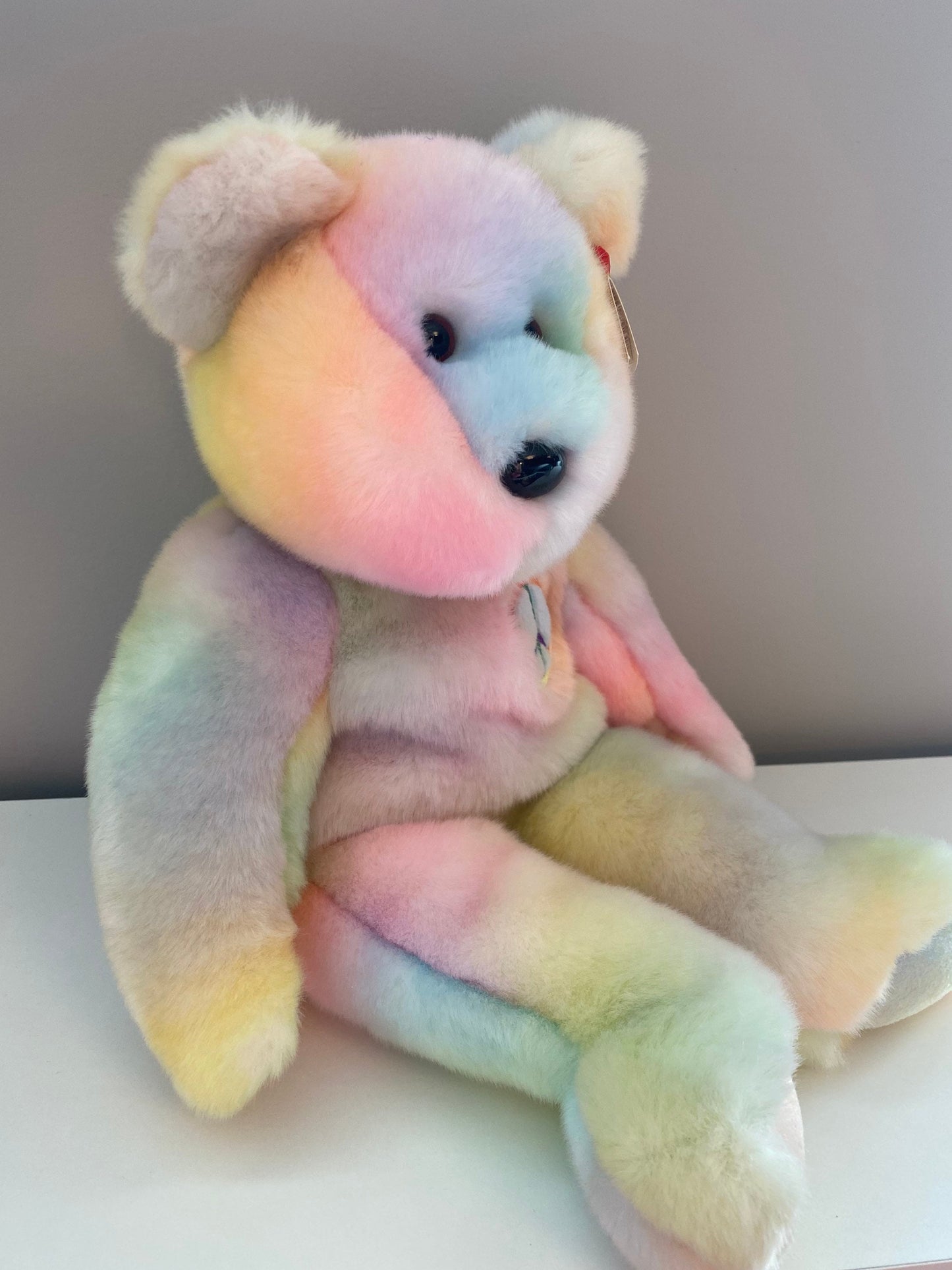 Ty Beanie Buddy “Peace” the Tie-Dye Beanie Buddy Bear - Pastel Colouring - Exact Colours Vary (13.5 inch)