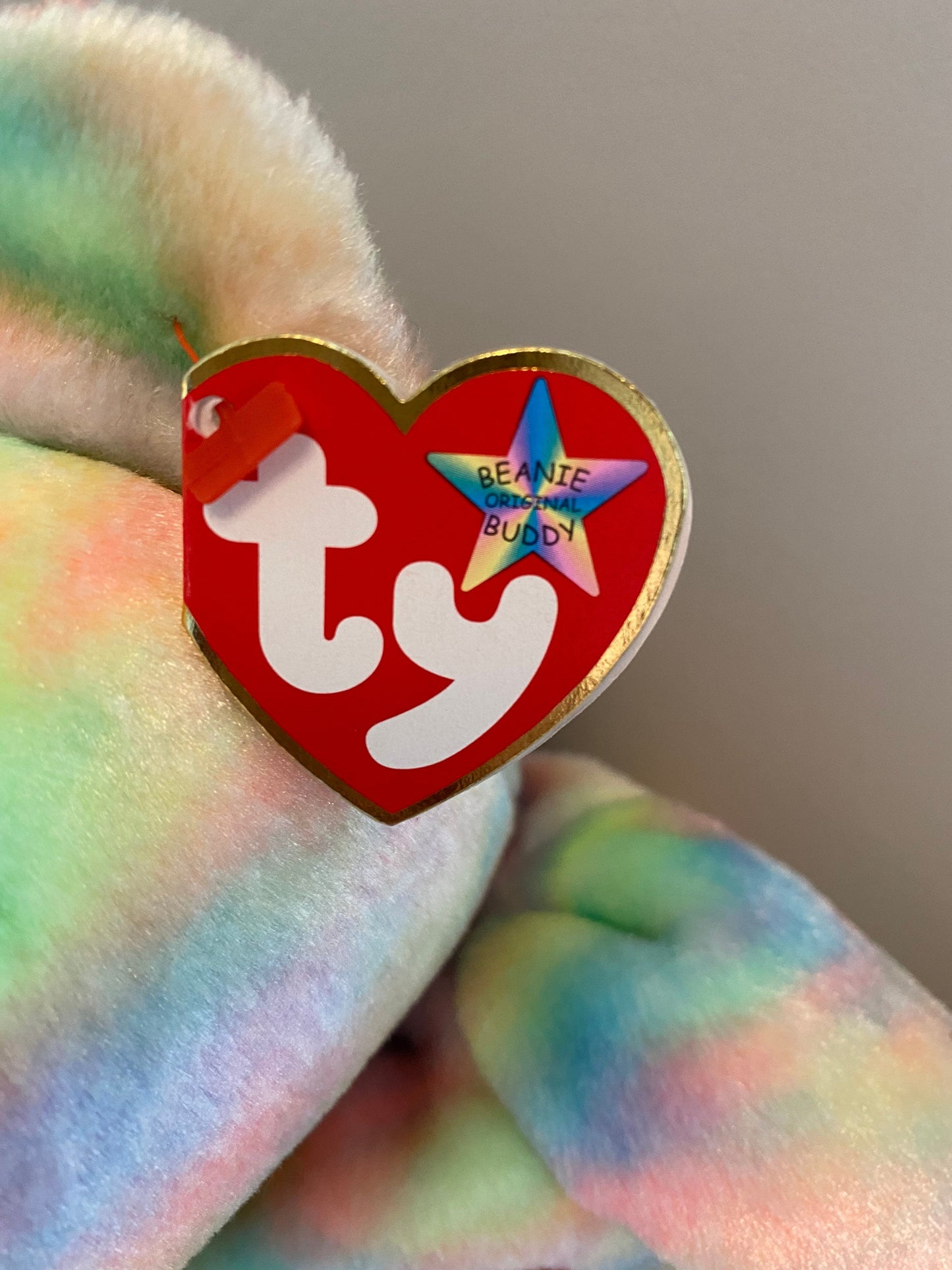 Ty Beanie Buddy “Singabear” the Tie-Dye Bear  - Singapore Exclusive *Rare* (13.5 inch)