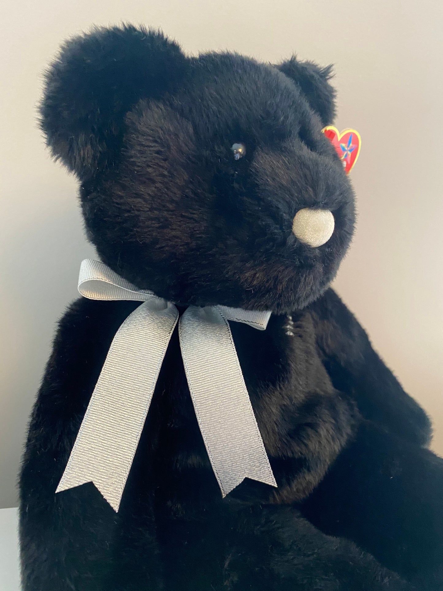 Ty Beanie Buddy “Ferny” the Black Asia-Pacific Bear with Fern on Chest - New Zealand Exclusive *Rare* (13.5 inch)