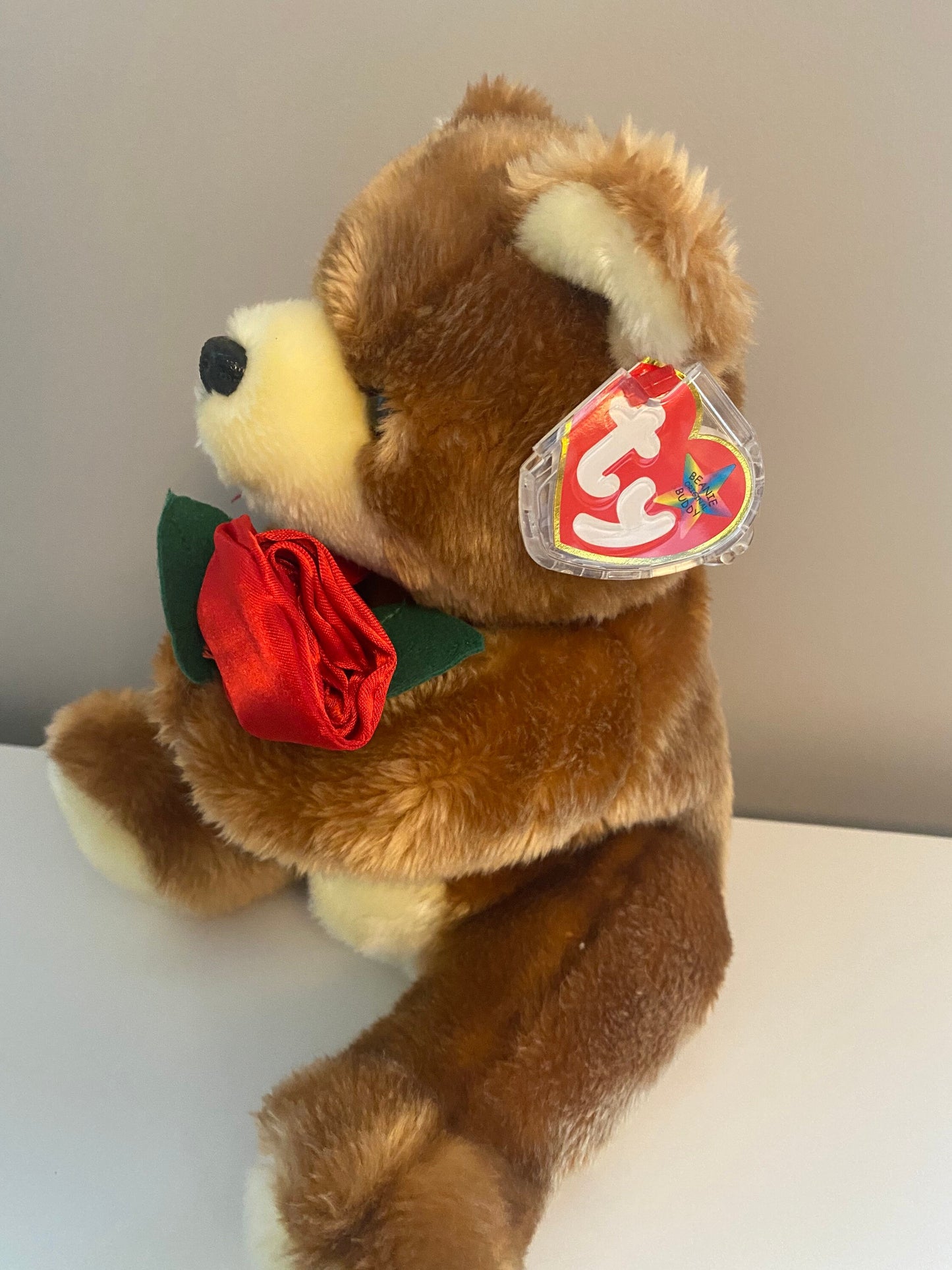 Ty Beanie Buddy “Always” the Bear Holding Red Rose (9 inch)