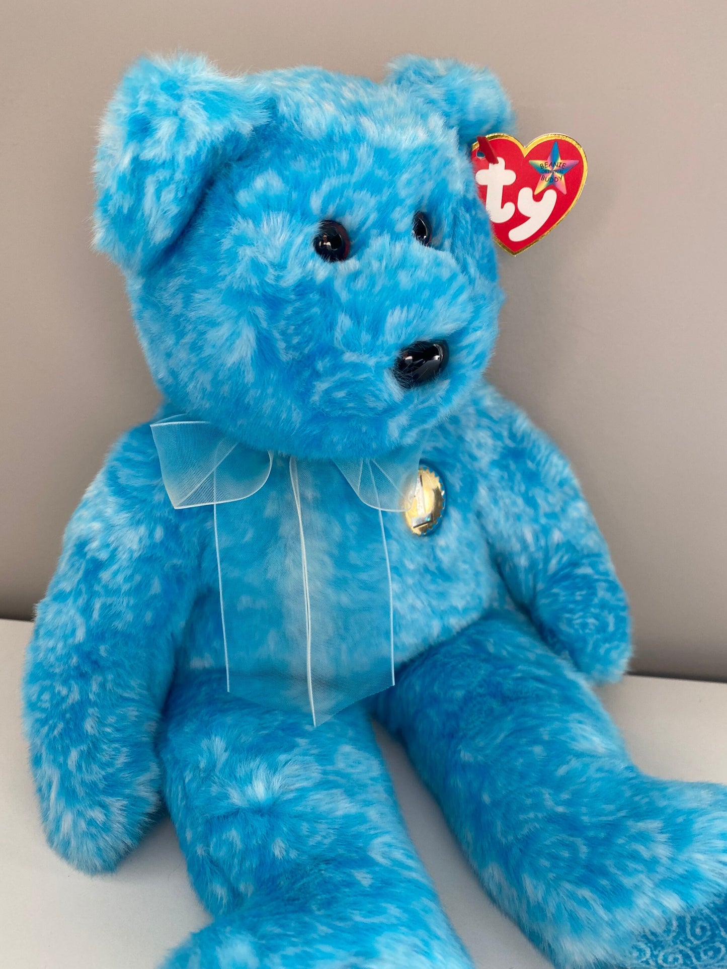 Ty Beanie Buddy “Classy” the Blue Bear  - People’s Beanie (14 inch)