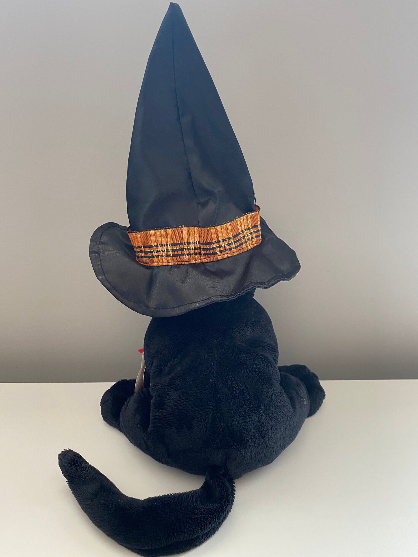 Ty Pluffies Collection “Merlin” the Black Halloween Cat with Hat (7 inch)