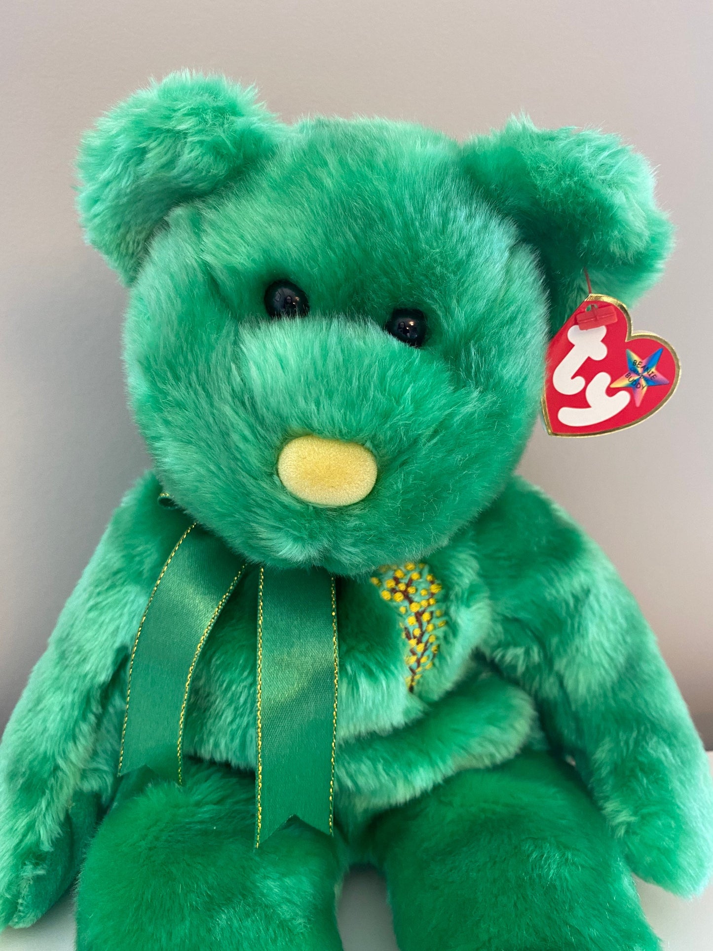 Ty Beanie Buddy “Wattlie” the Green Bear - Australian Exclusive! *Rare* (13.5 inch)