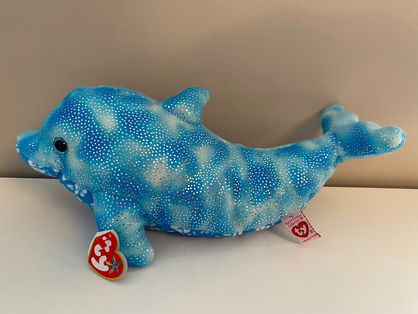 Ty Beanie Buddy “Docks” the  Blue Dolphin (14 inch)