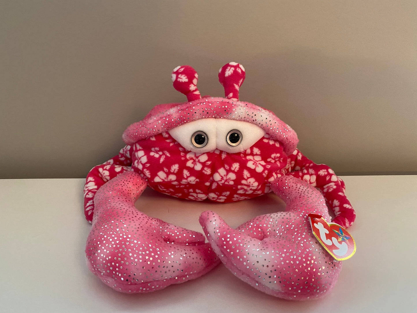 Ty Beanie Buddy “Sunburst” the Pink Crab (10 inch)