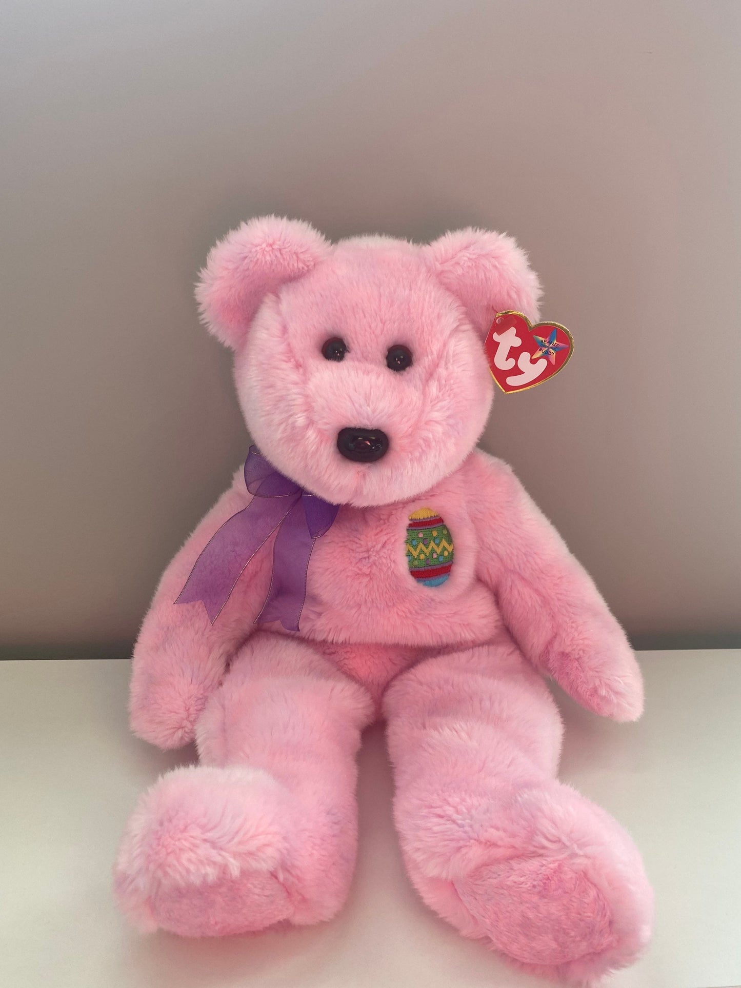 Ty Beanie Buddy “Eggs” the Pink Easter Bunny ! (13.5 inch)